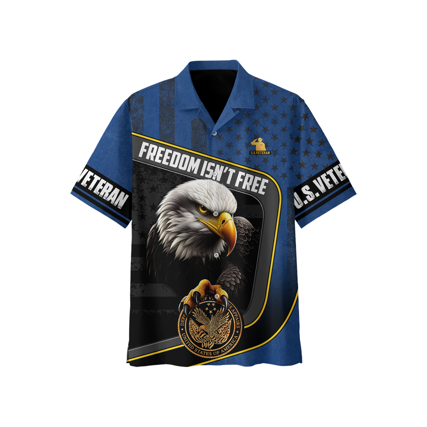 U.S. Veteran Hoodie – Freedom Isn’t Free, Bald Eagle and Military Seal Patriotic Zip Up
