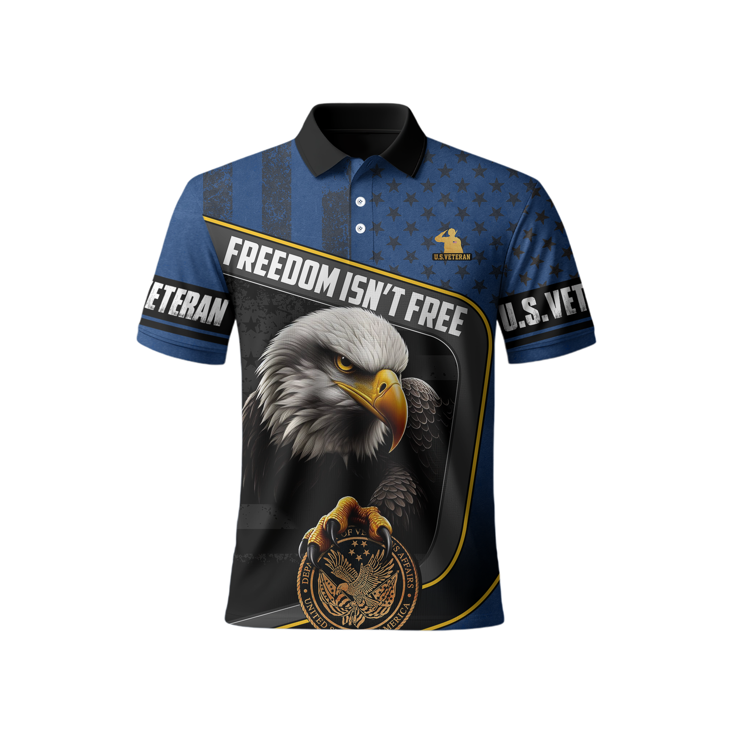 U.S. Veteran Hoodie – Freedom Isn’t Free, Bald Eagle and Military Seal Patriotic Zip Up