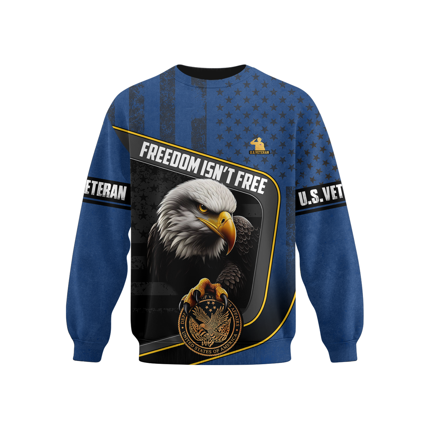 U.S. Veteran Hoodie – Freedom Isn’t Free, Bald Eagle and Military Seal Patriotic Zip Up