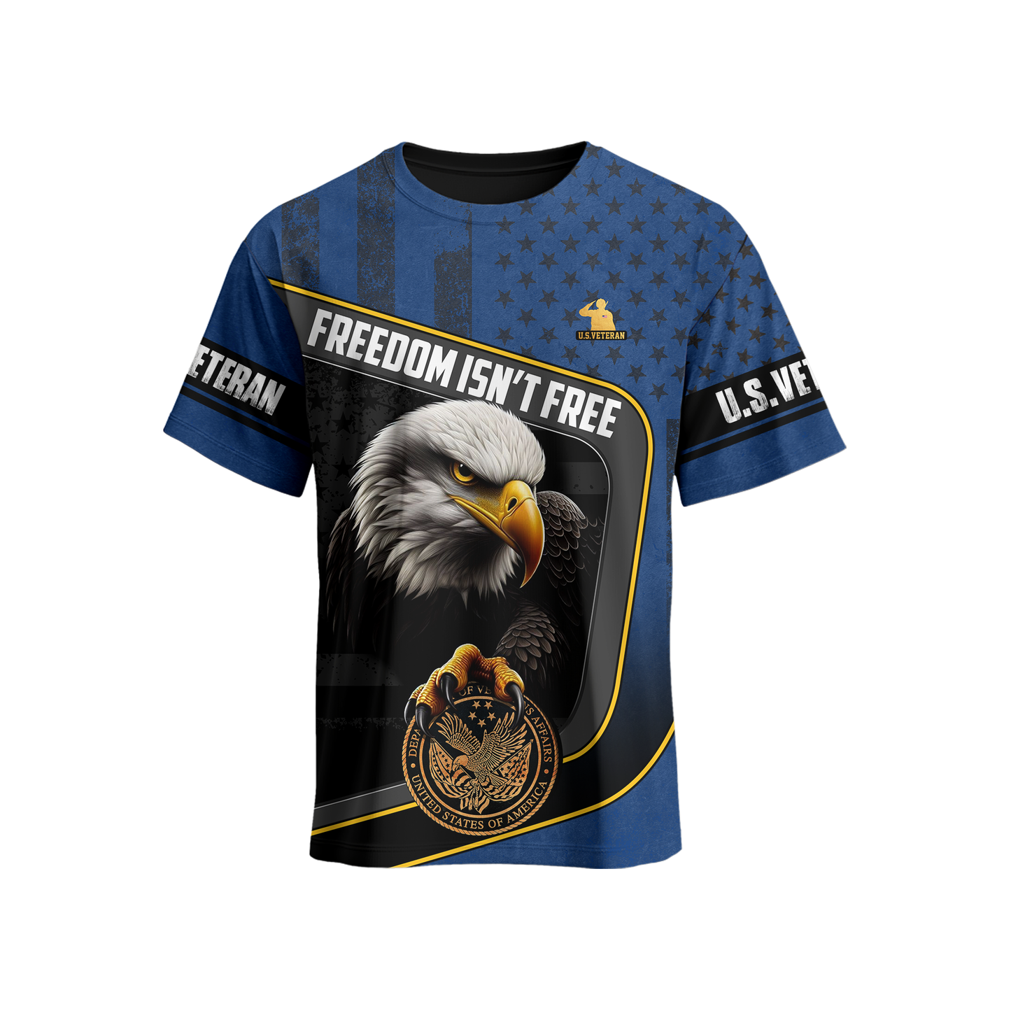 U.S. Veteran Hoodie – Freedom Isn’t Free, Bald Eagle and Military Seal Patriotic Zip Up
