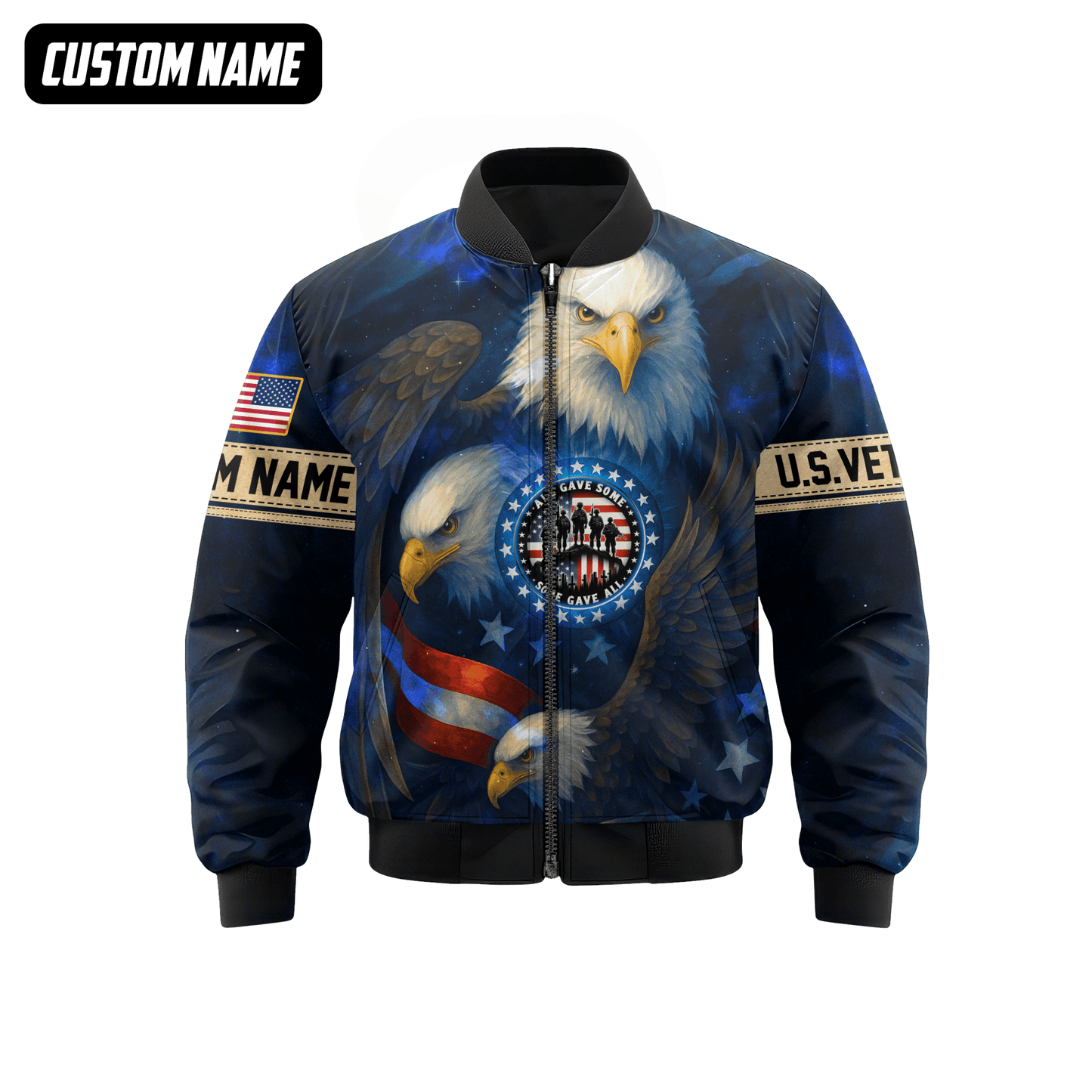 U.S. Veteran Hoodie – All Gave Some Some Gave All, Patriotic Eagle and Flag Design