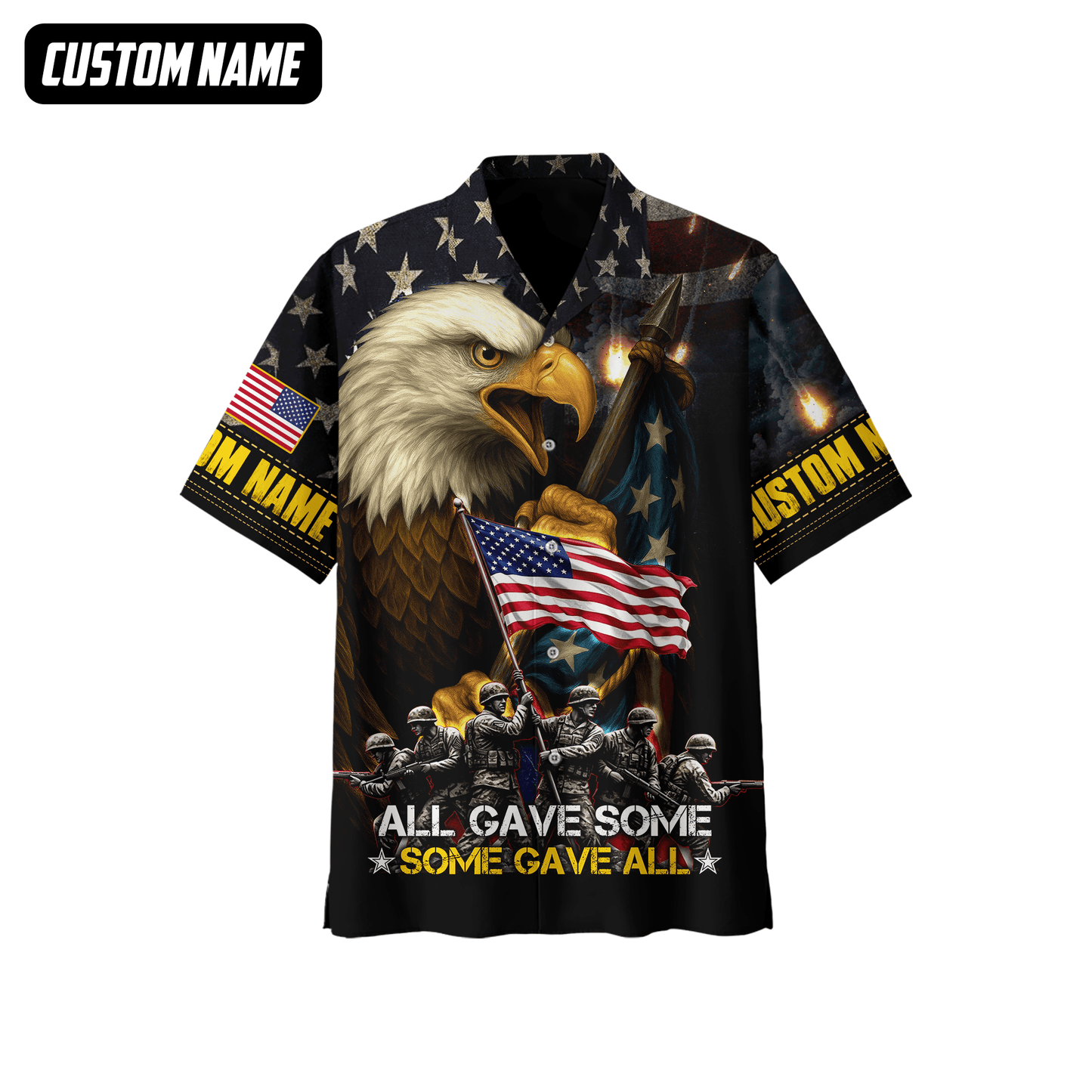 U.S. Veteran Hoodie – All Gave Some Some Gave All, Eagle Holding American Flag Zip Up
