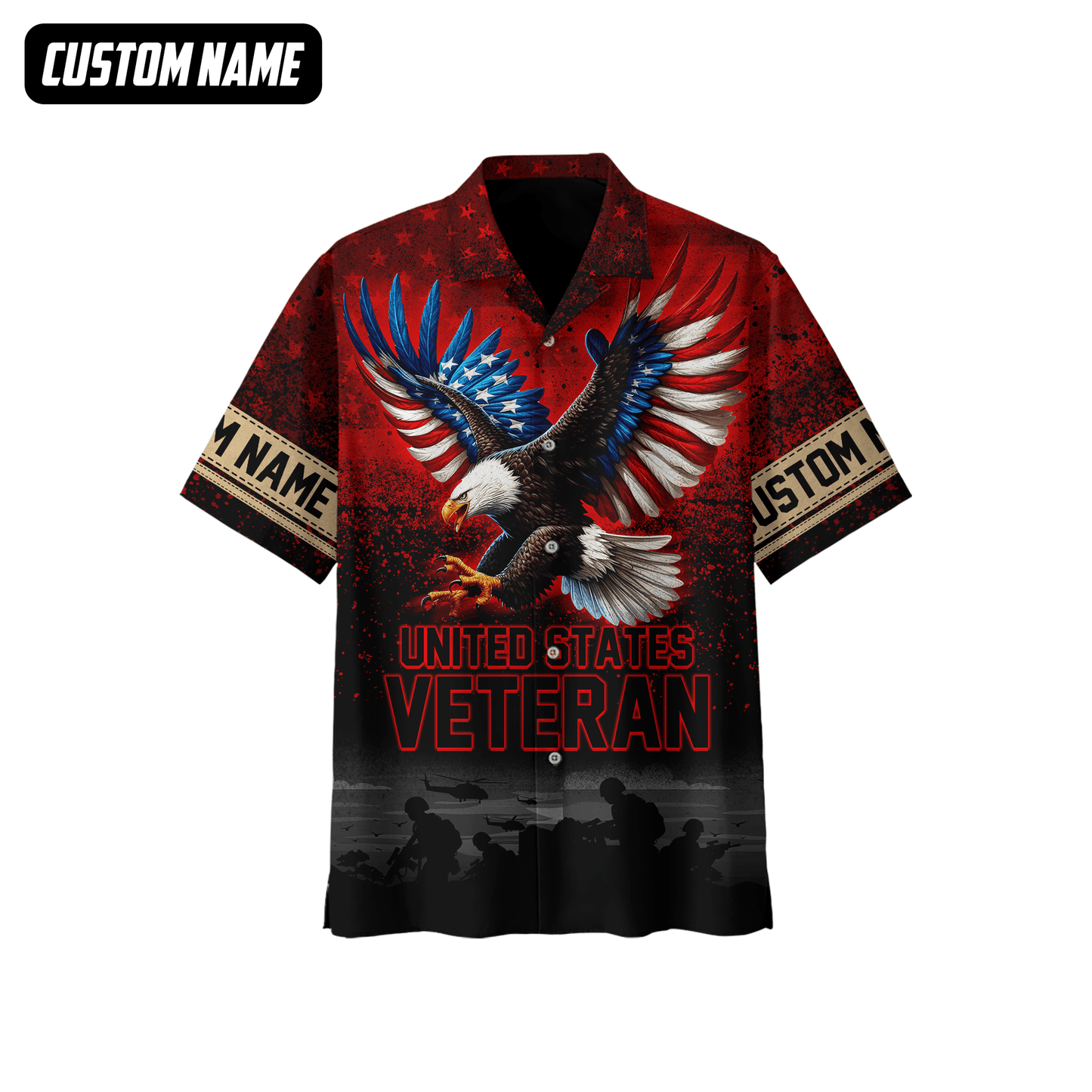 U.S. Veteran Hoodie – All Gave Some Some Gave All, Eagle with Flag Wings Zip Up