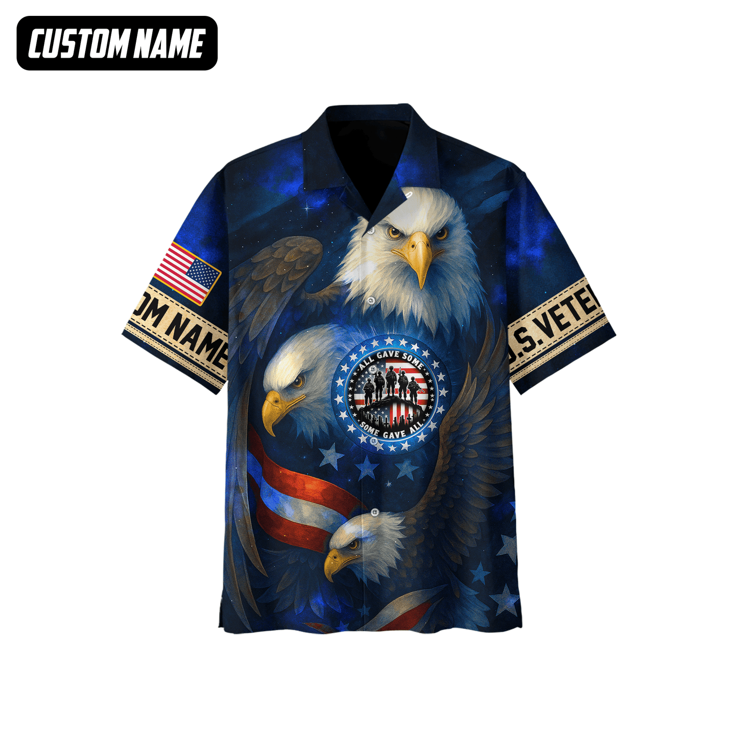 U.S. Veteran Hoodie – All Gave Some Some Gave All, Patriotic Eagle and Flag Design