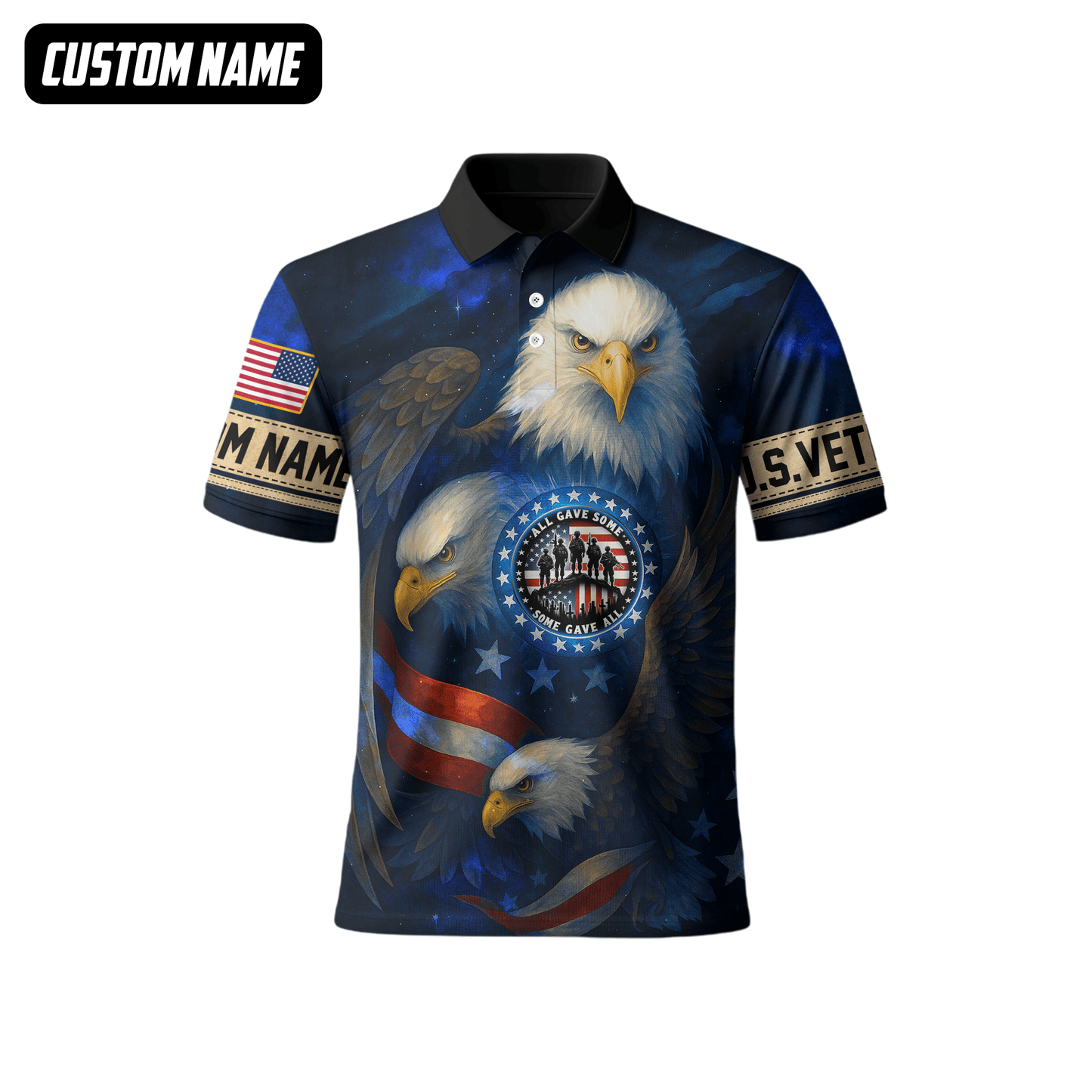 U.S. Veteran Hoodie – All Gave Some Some Gave All, Patriotic Eagle and Flag Design