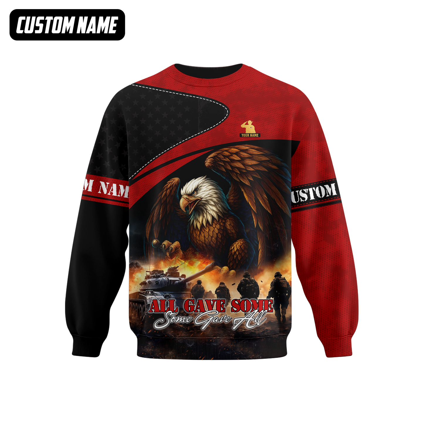 U.S. Veteran Hoodie – All Gave Some Some Gave All, Bald Eagle and Battlefield Zip Up