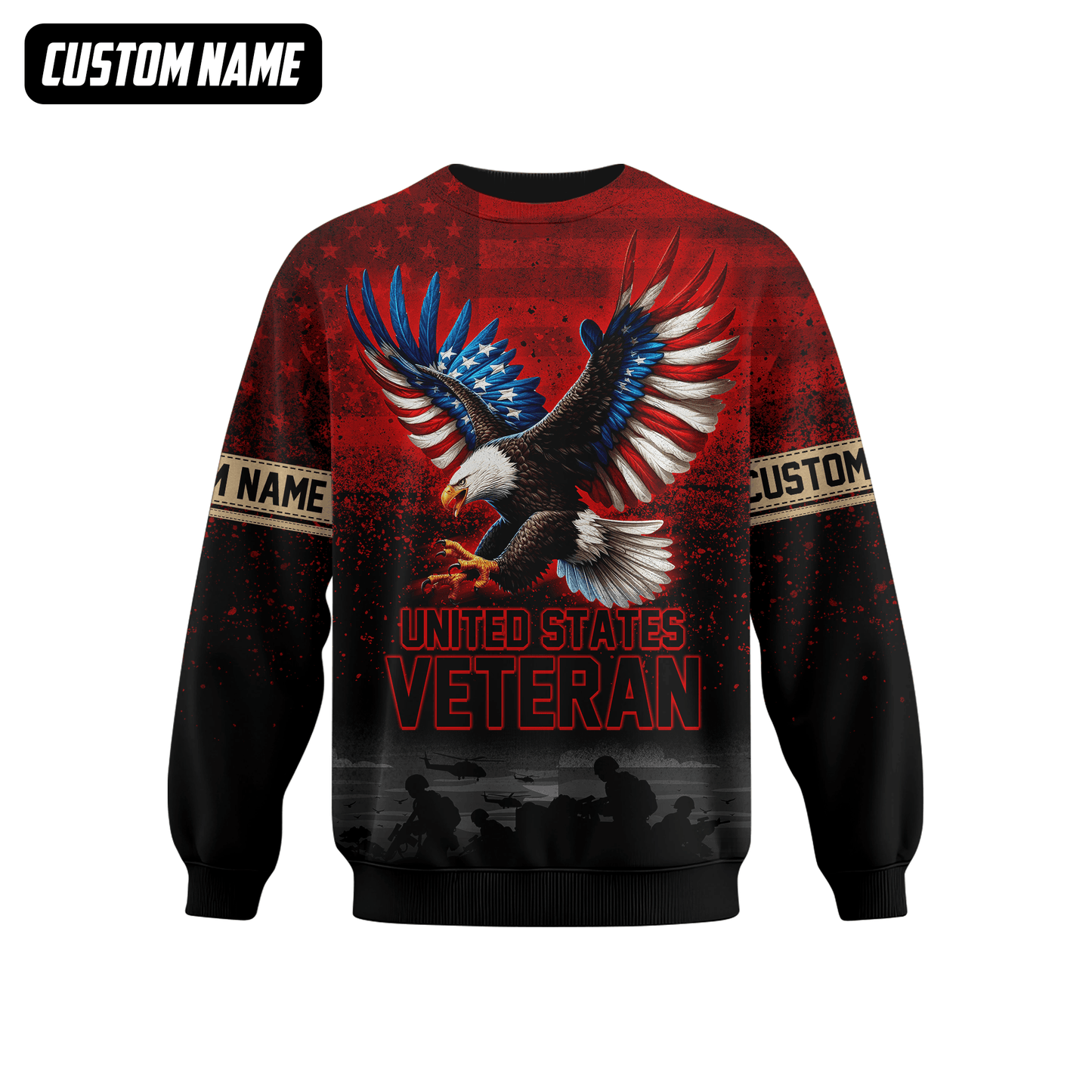U.S. Veteran Hoodie – All Gave Some Some Gave All, Eagle with Flag Wings Zip Up