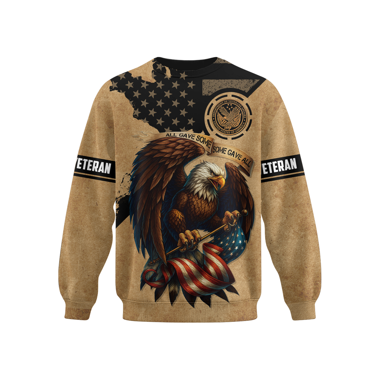 U.S. Veteran Eagle Hoodie – All Gave Some Some Gave All, Patriotic American Flag Zip Up