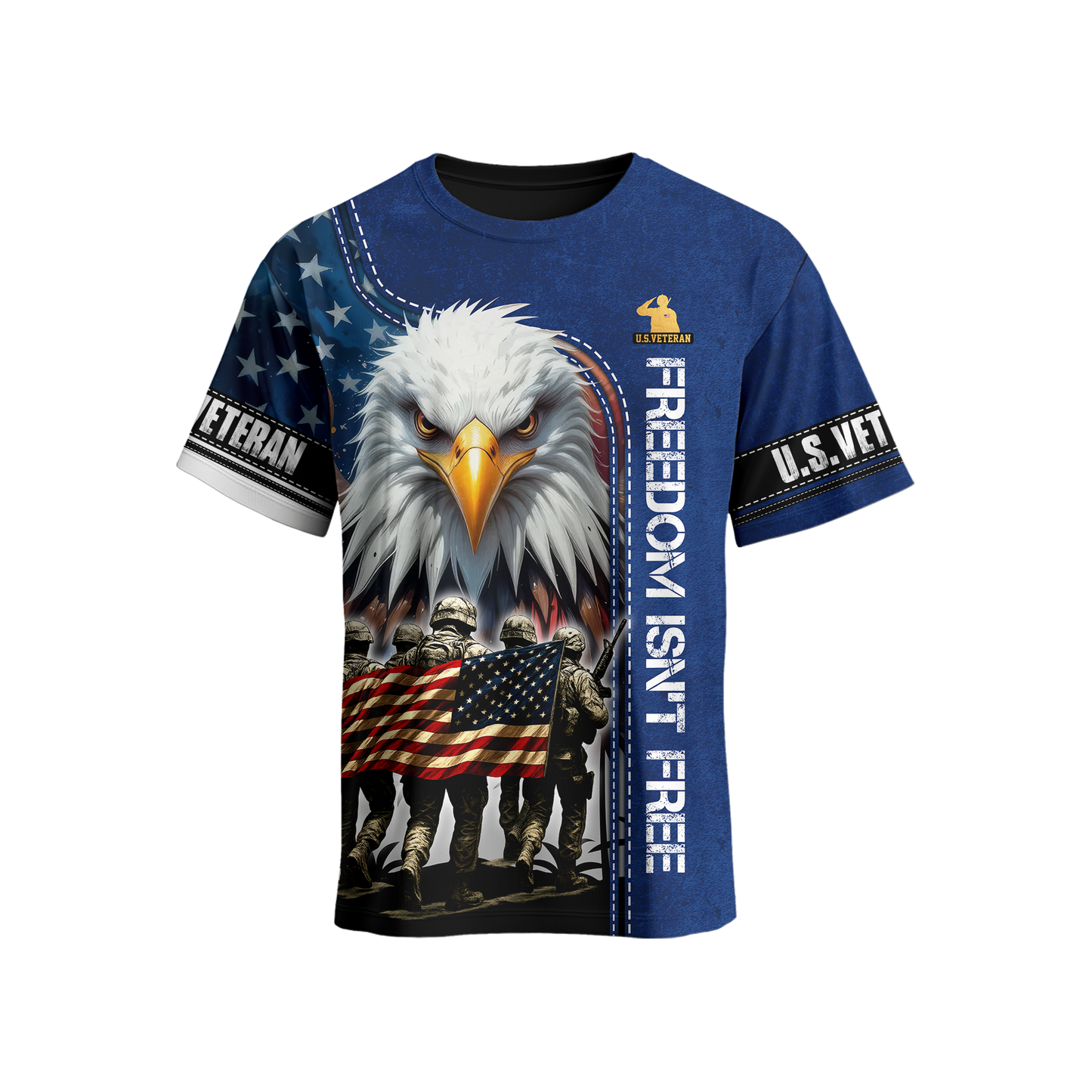U.S. Veteran Hoodie – Freedom Isn’t Free, American Flag Eagle Design, Patriotic Zip Up