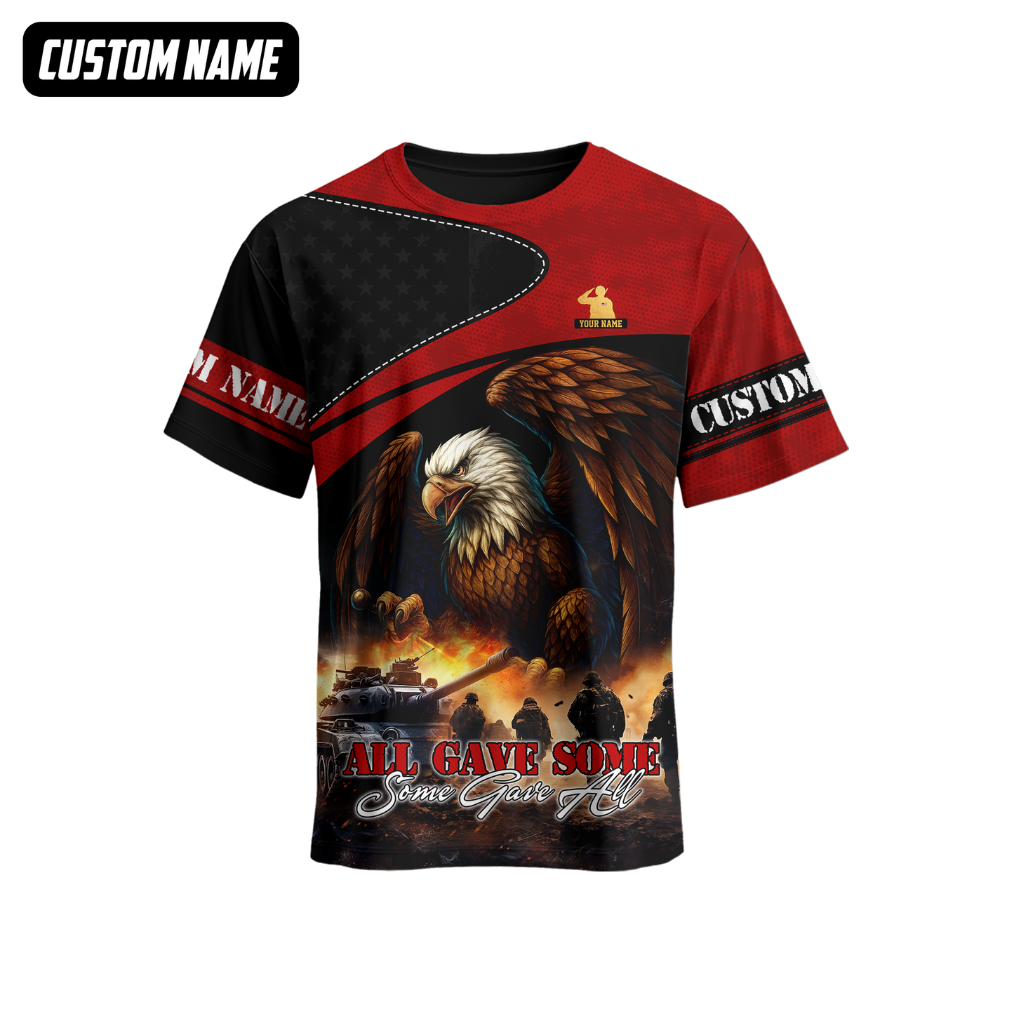 U.S. Veteran Hoodie – All Gave Some Some Gave All, Bald Eagle and Battlefield Zip Up