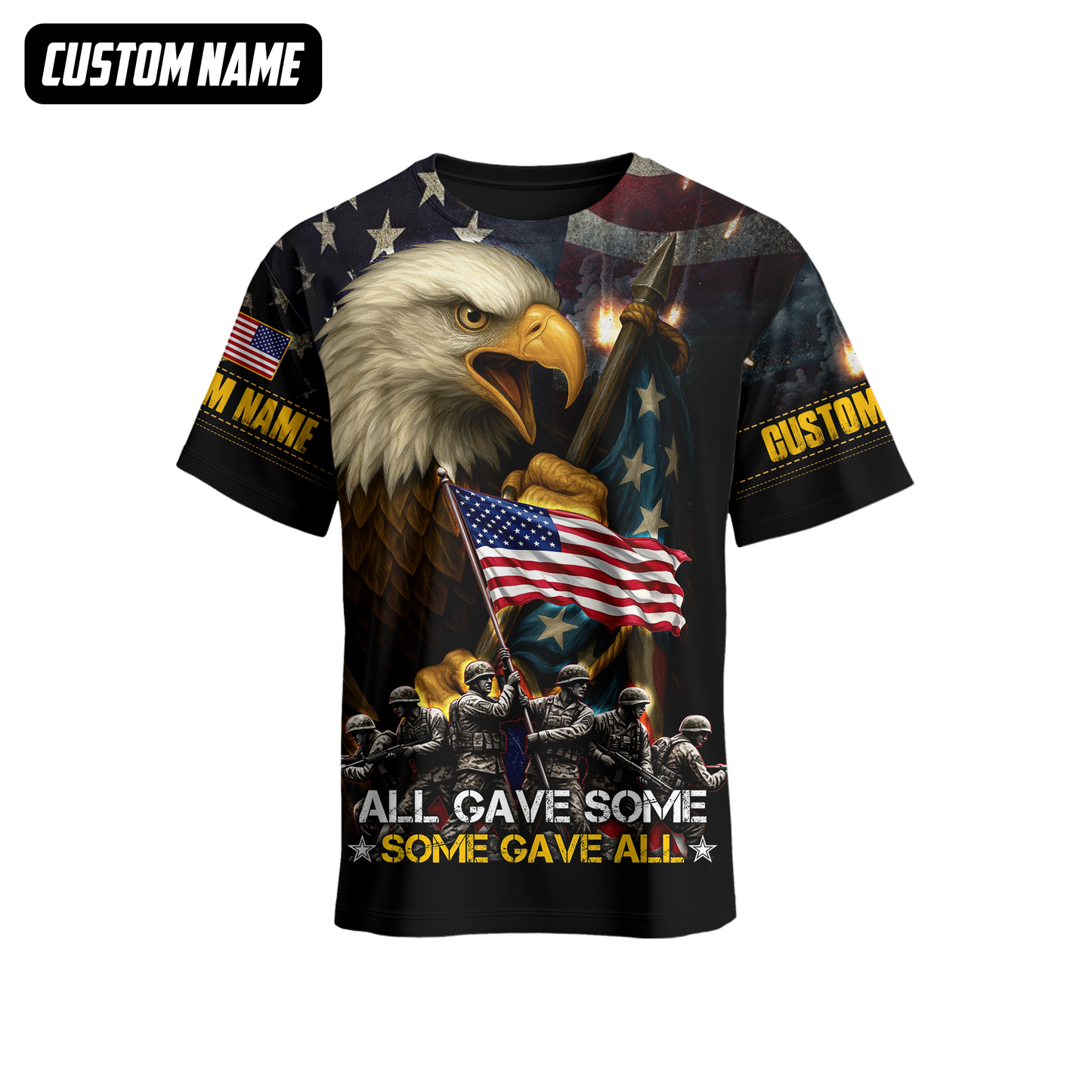 U.S. Veteran Hoodie – All Gave Some Some Gave All, Eagle Holding American Flag Zip Up