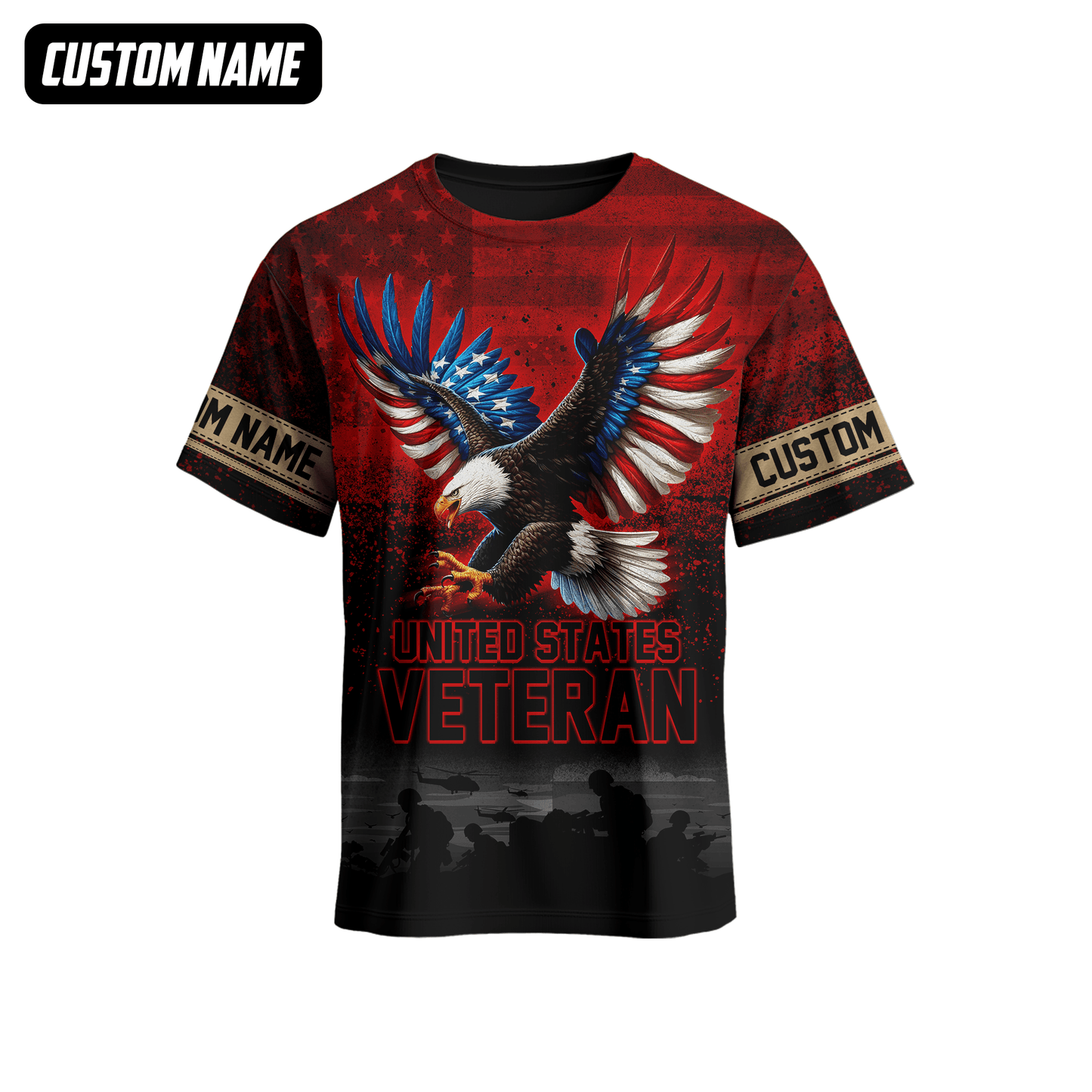 U.S. Veteran Hoodie – All Gave Some Some Gave All, Eagle with Flag Wings Zip Up