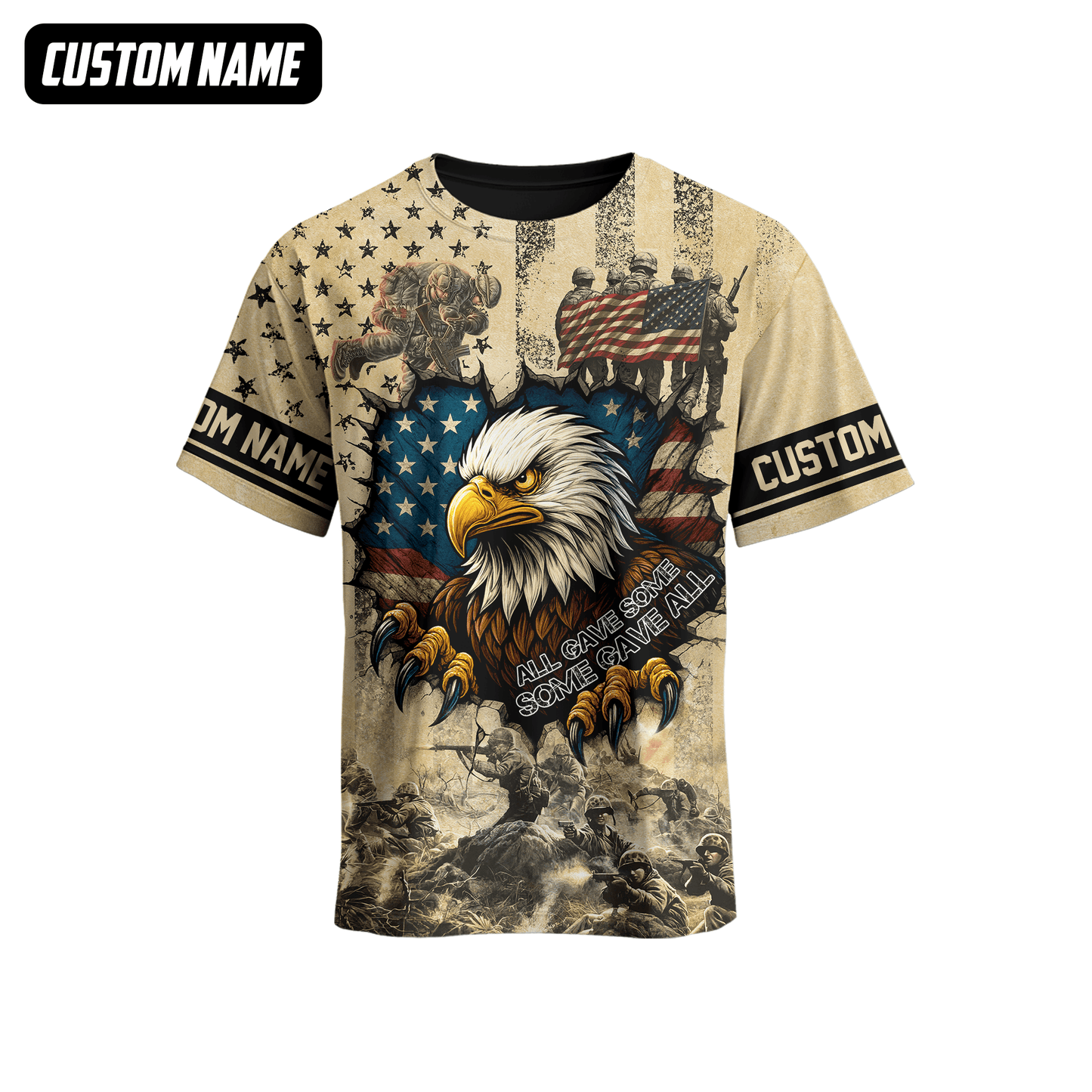U.S. Veteran Hoodie – All Gave Some Some Gave All, Eagle with American Flag Zip Up