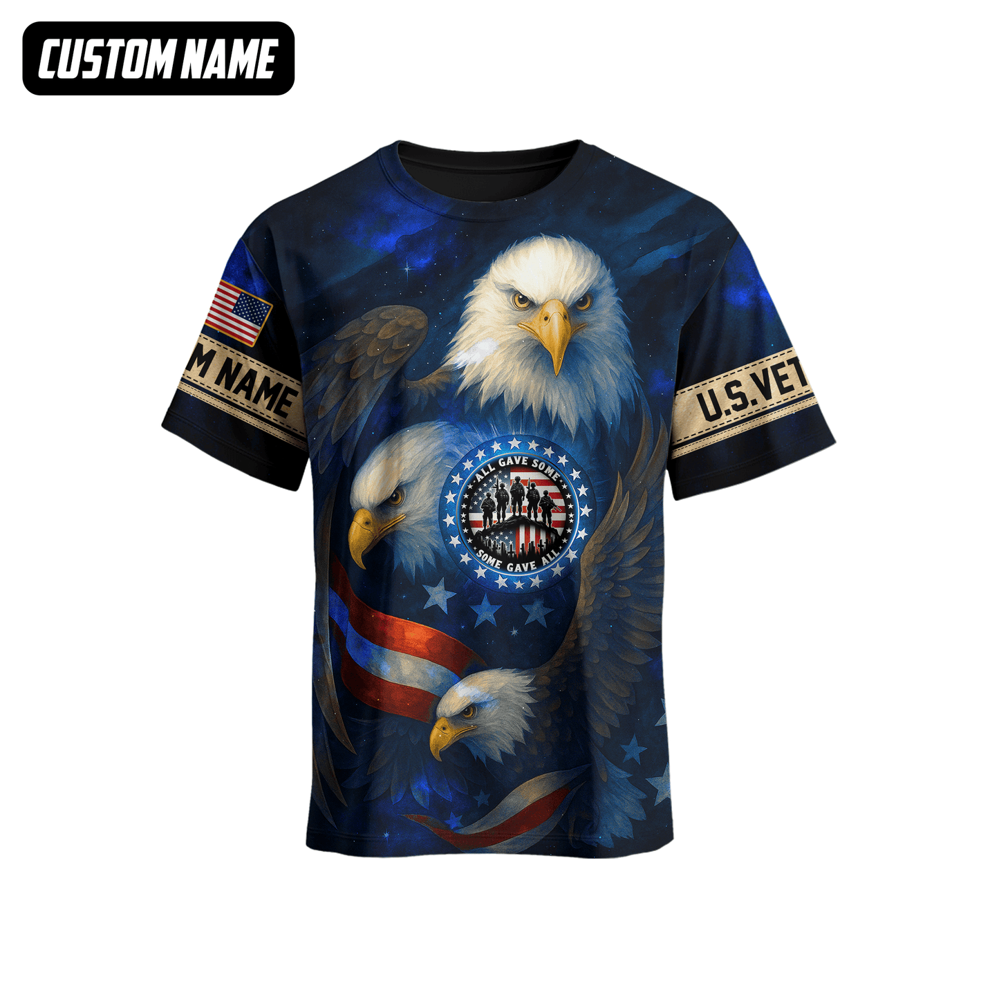 U.S. Veteran Hoodie – All Gave Some Some Gave All, Patriotic Eagle and Flag Design