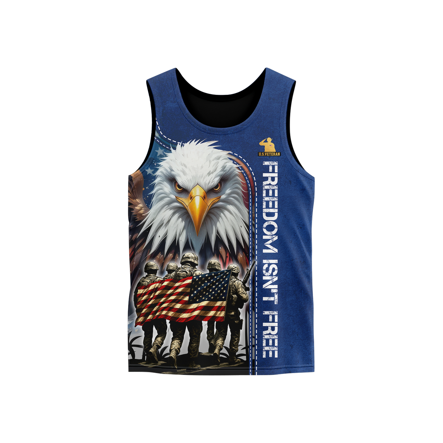 U.S. Veteran Hoodie – Freedom Isn’t Free, American Flag Eagle Design, Patriotic Zip Up