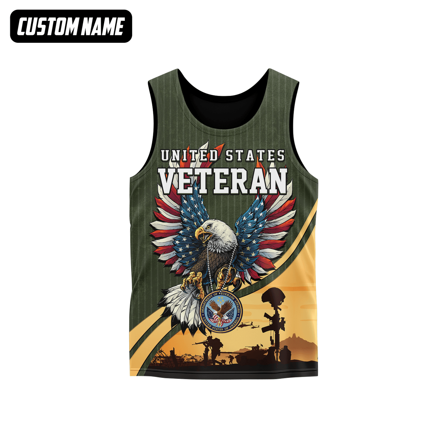 U.S. Veteran Hoodie – Bald Eagle with American Flag Wings, Military Seal Zip Up