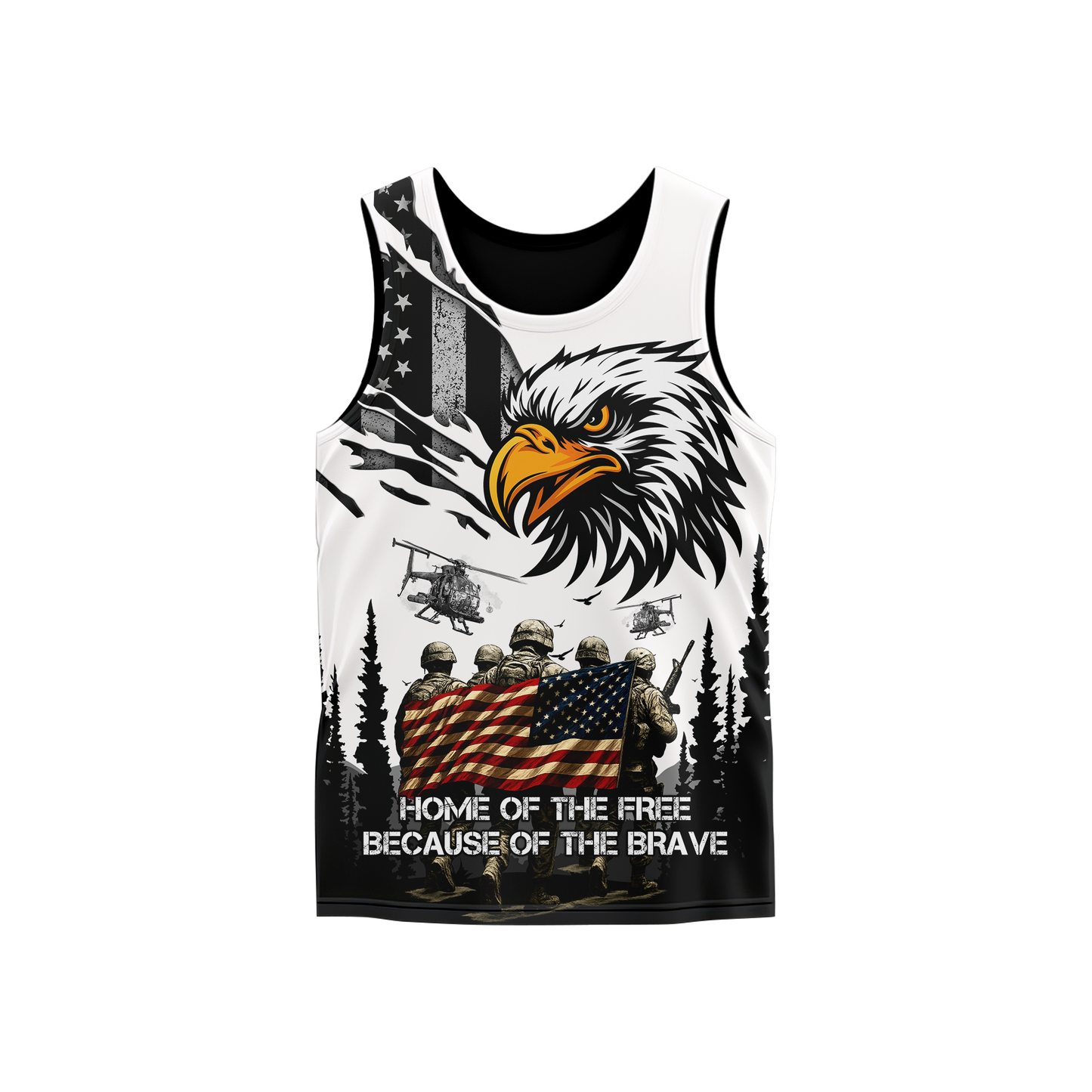 U.S. Veteran Hoodie – Home of the Free Because of the Brave, American Eagle Zip Up