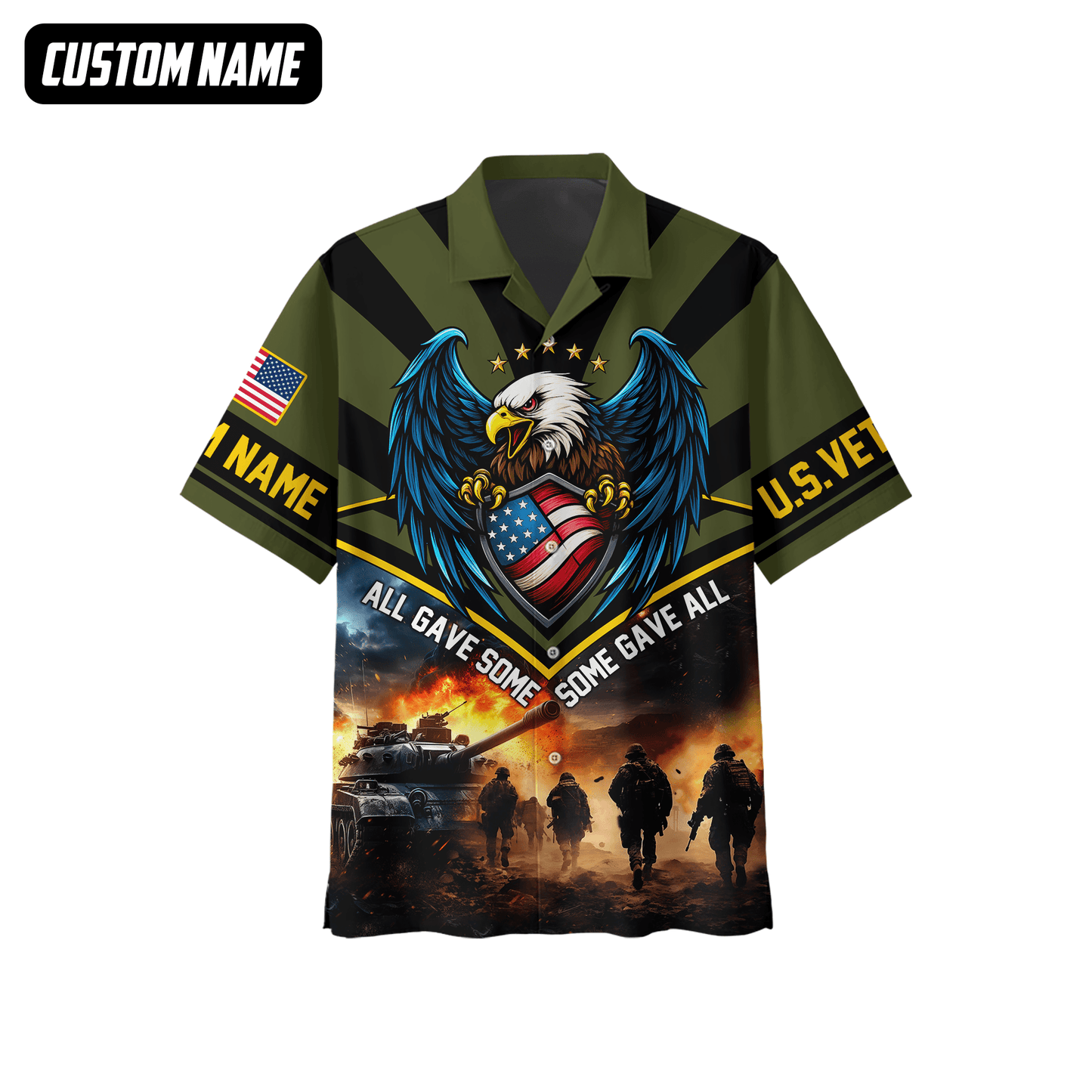 U.S. Veteran Hoodie – All Gave Some Some Gave All, Eagle with Flag Shield Zip Up