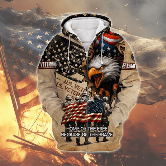 U.S. Coast Guard Eagle Zip Hoodie | Patriotic Gift