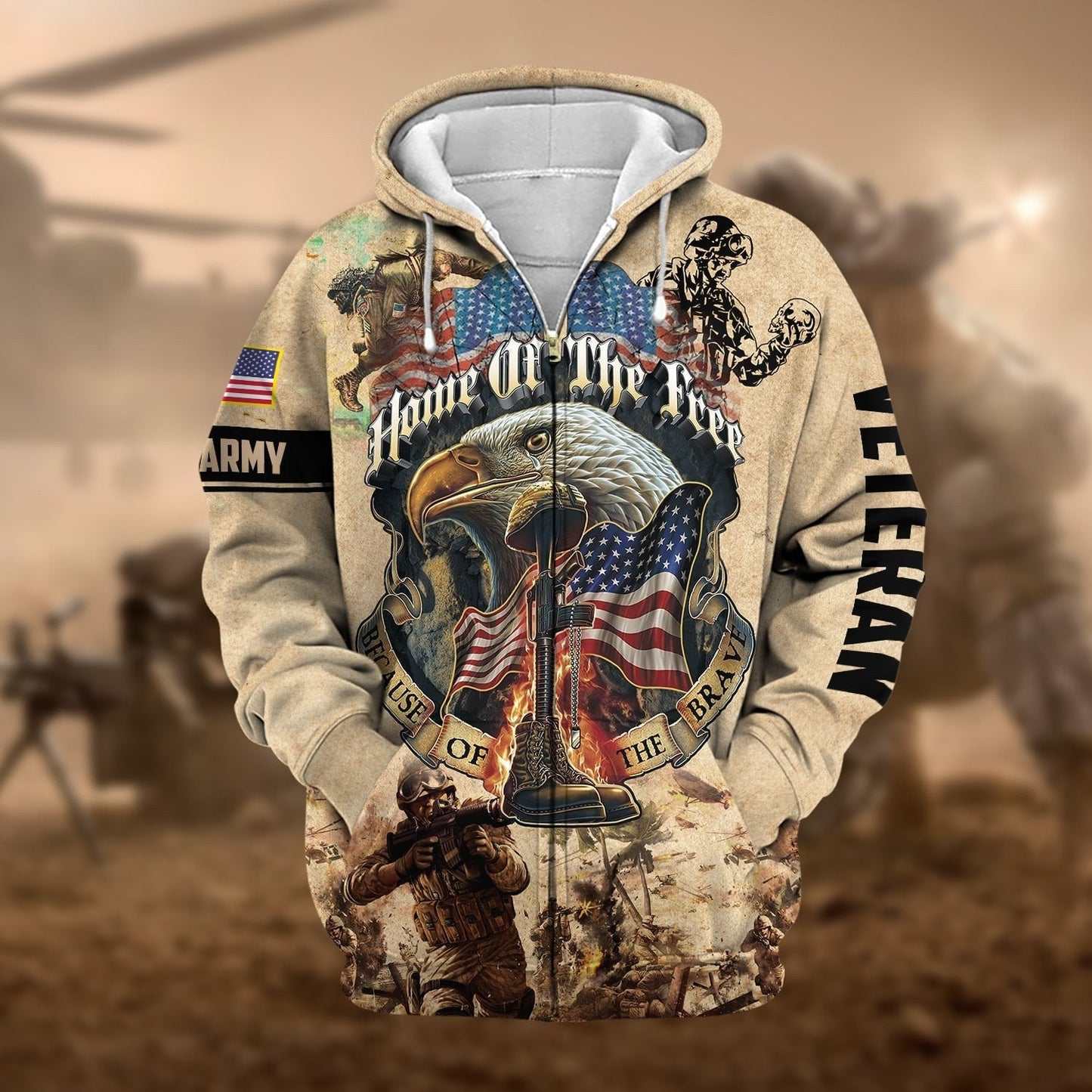 U.S. Veteran Zip Hoodie HA220802 | Patriotic Gift