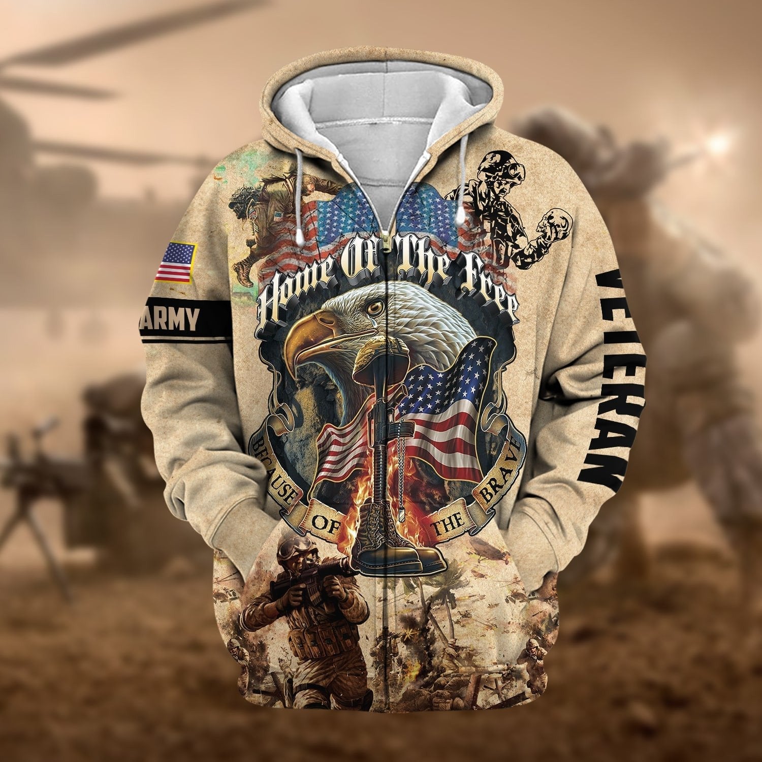 U.S. Veteran Zip Hoodie HA220802 | Patriotic Gift