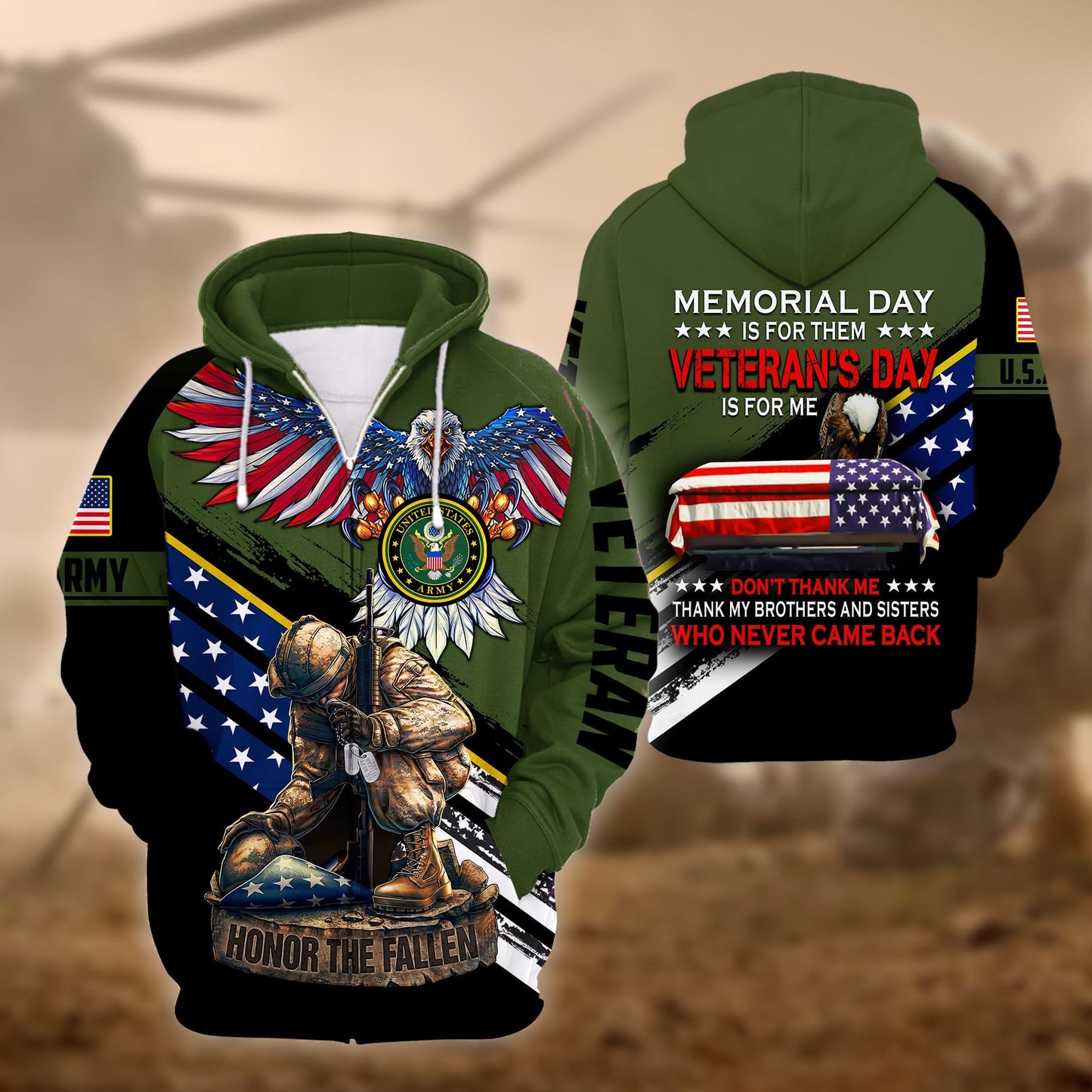 U.S. Veteran Zip Hoodie HA261002 | Patriotic Gift