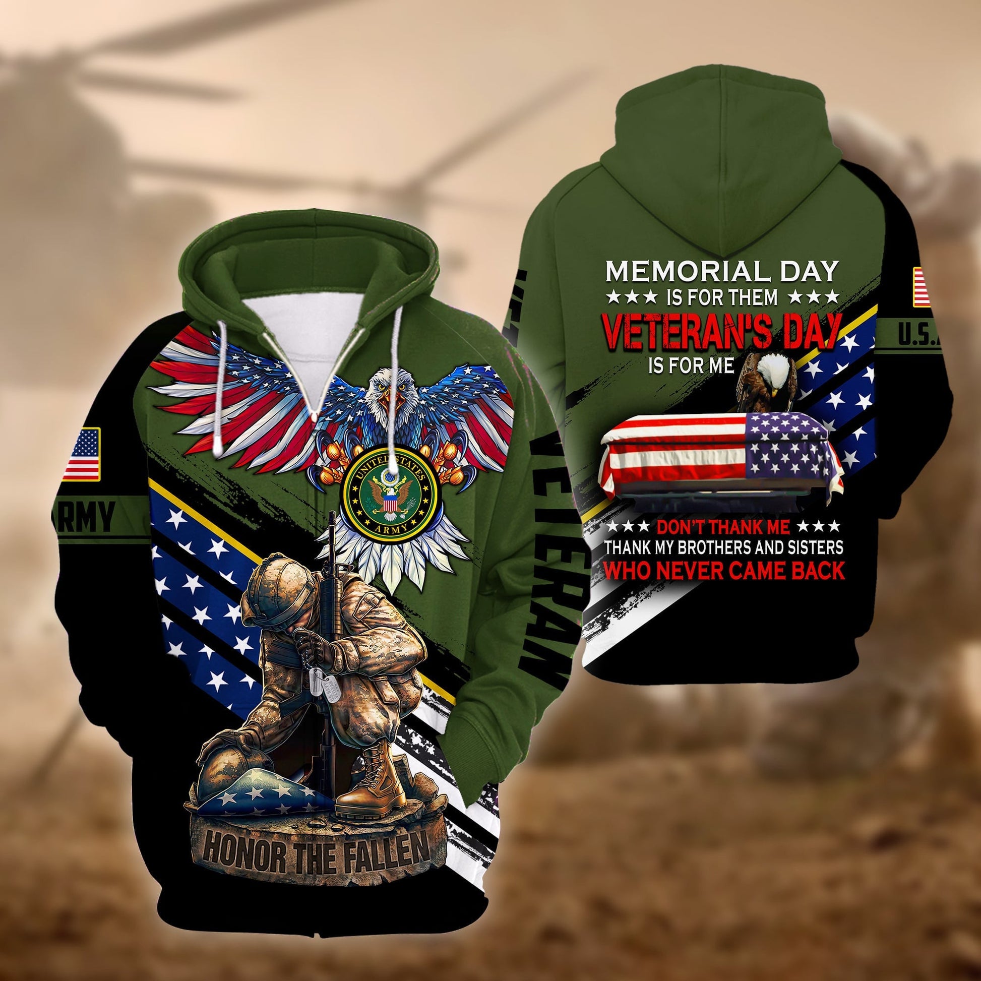 U.S. Veteran Zip Hoodie HA261002 | Patriotic Gift
