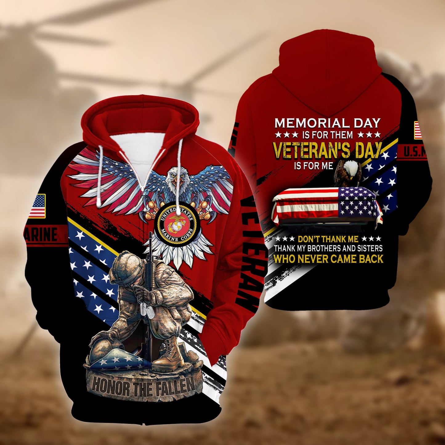 U.S. Veteran Zip Hoodie HA261002 | Patriotic Gift