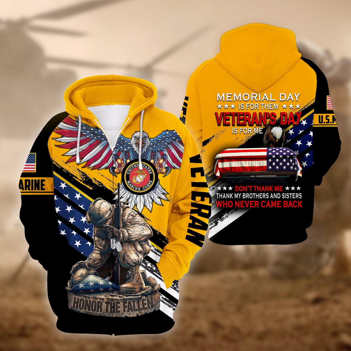 U.S. Veteran Zip Hoodie HA261002 | Patriotic Gift