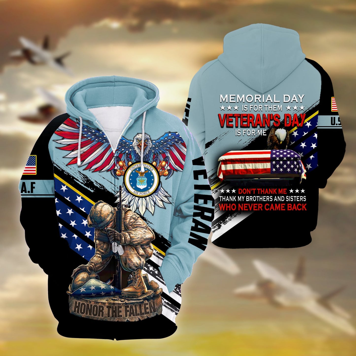 U.S. Veteran Zip Hoodie HA261002 | Patriotic Gift