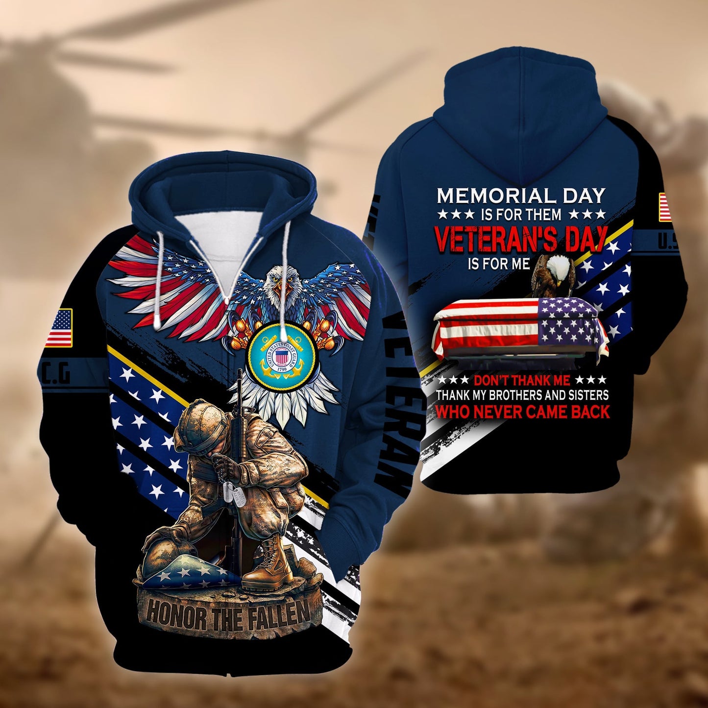 U.S. Veteran Zip Hoodie HA261002 | Patriotic Gift