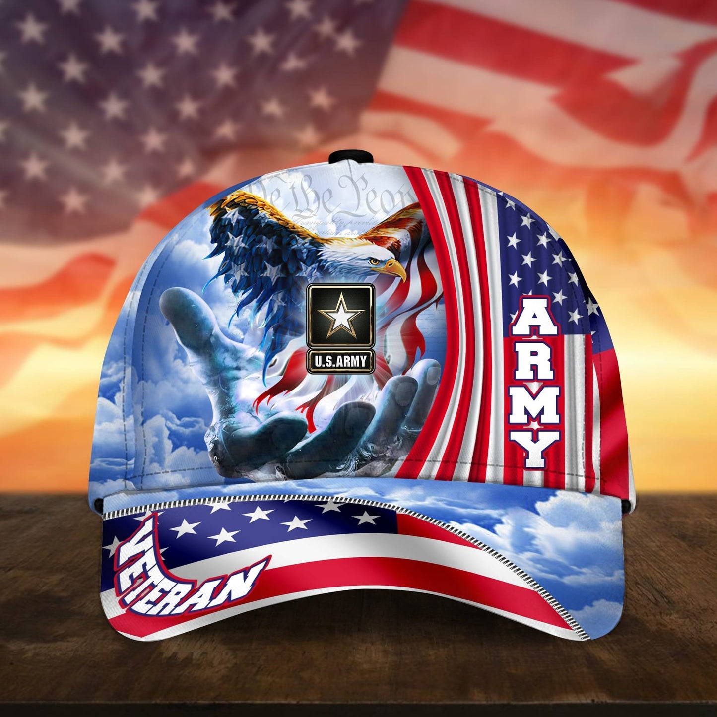 Premium American Pride U.S. Veterans Cap dabc240502 | Veteran Gift