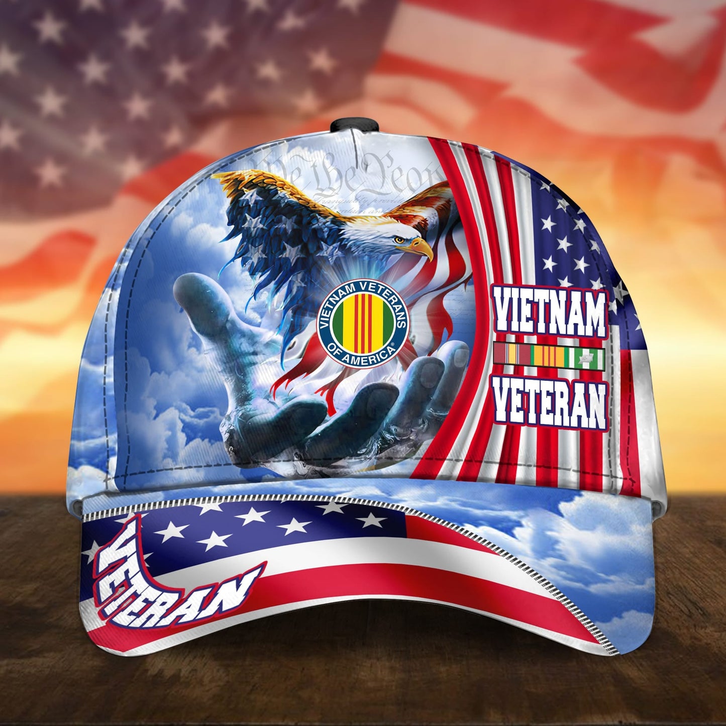 Premium American Pride U.S. Veterans Cap dabc240502 | Veteran Gift
