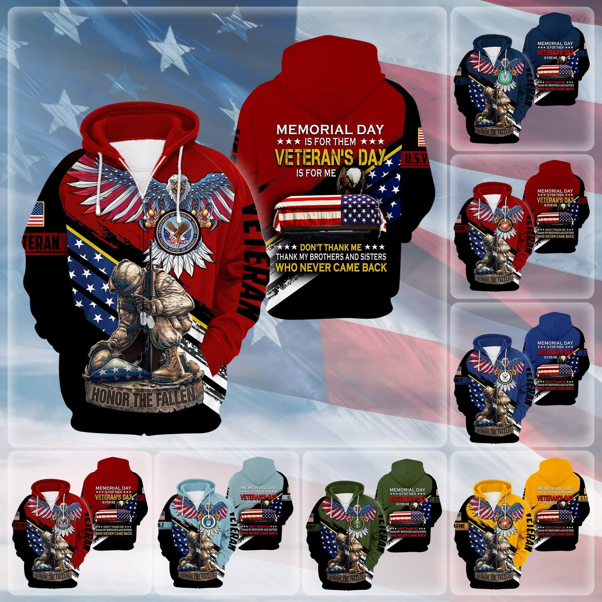 U.S. Veteran Zip Hoodie HA261002 | Patriotic Gift