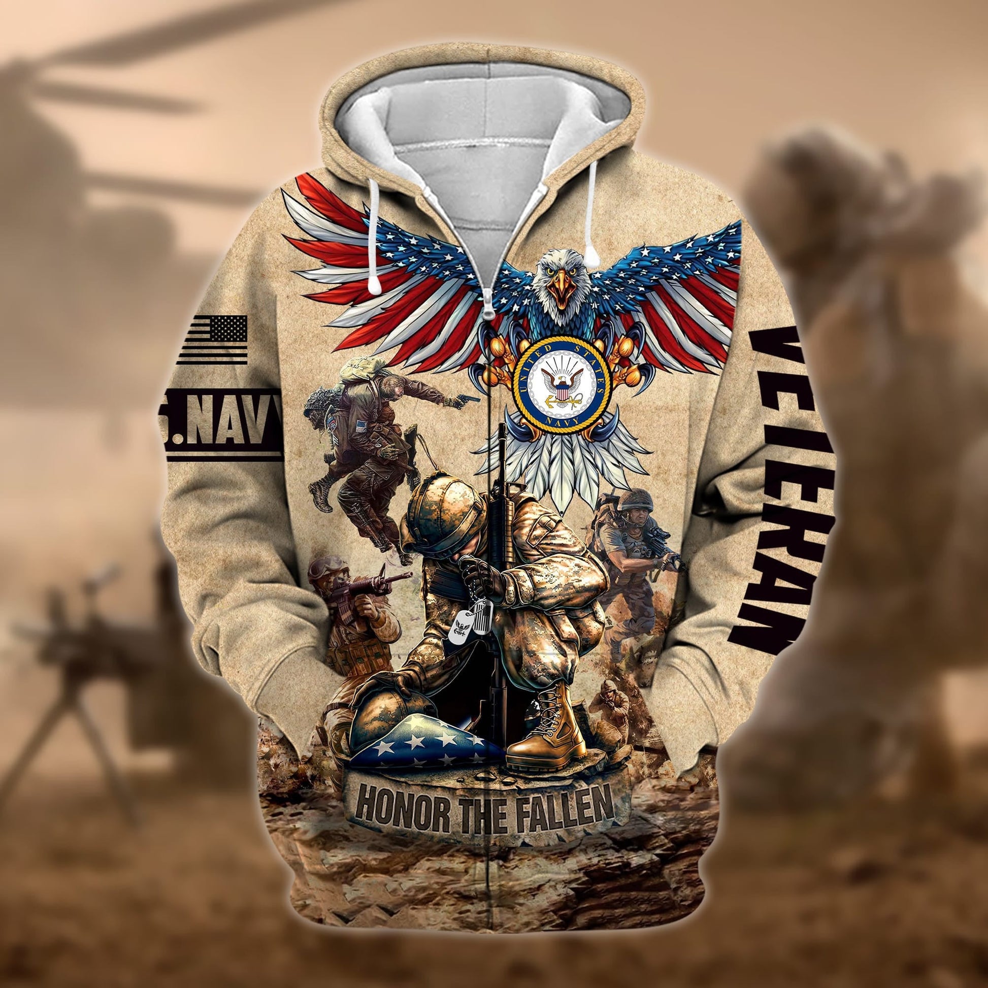 U.S. Veteran Zip Hoodie HB130905 | Patriotic Gift