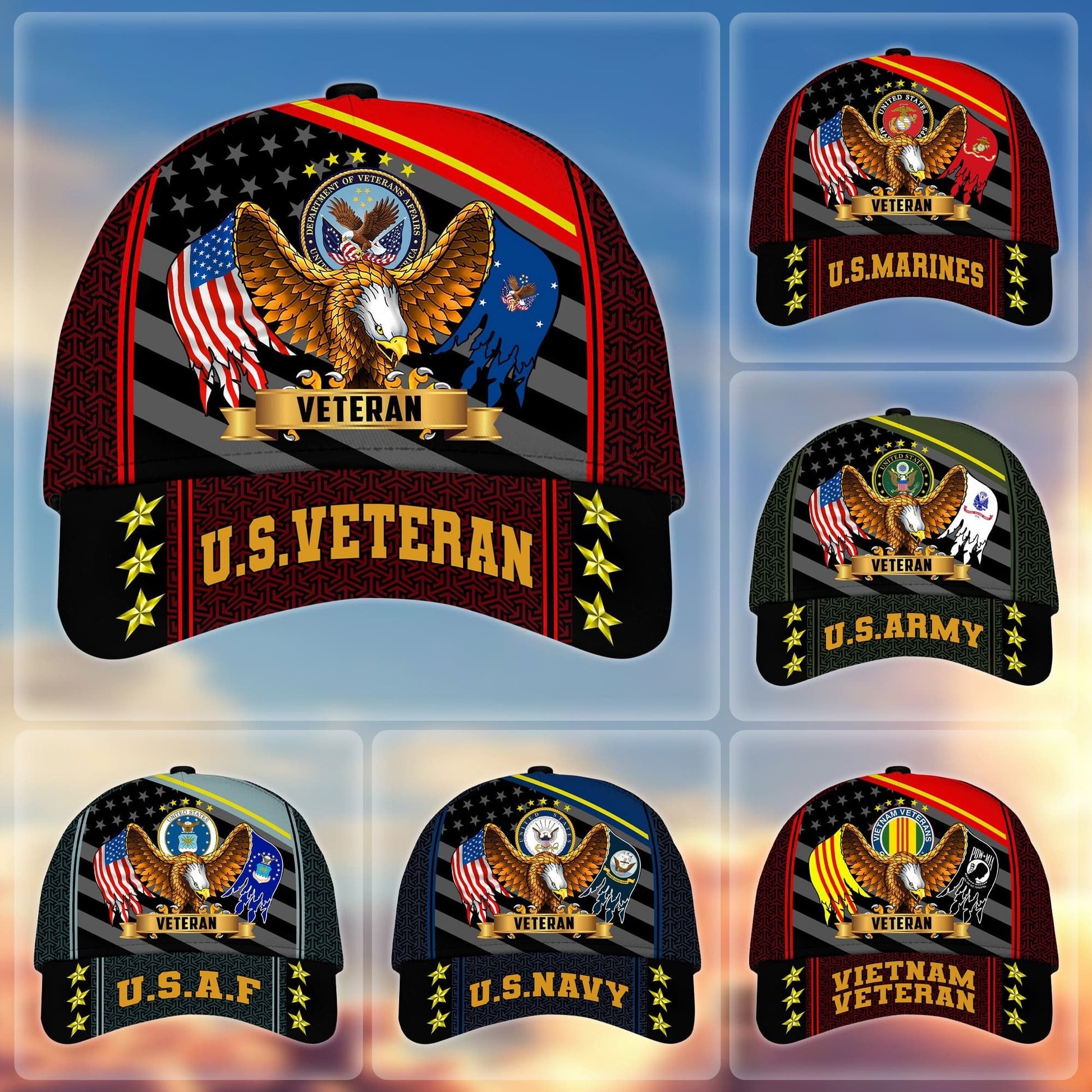 Premium Eagle U.S. Veterans Cap huda200703 | Veteran Gift