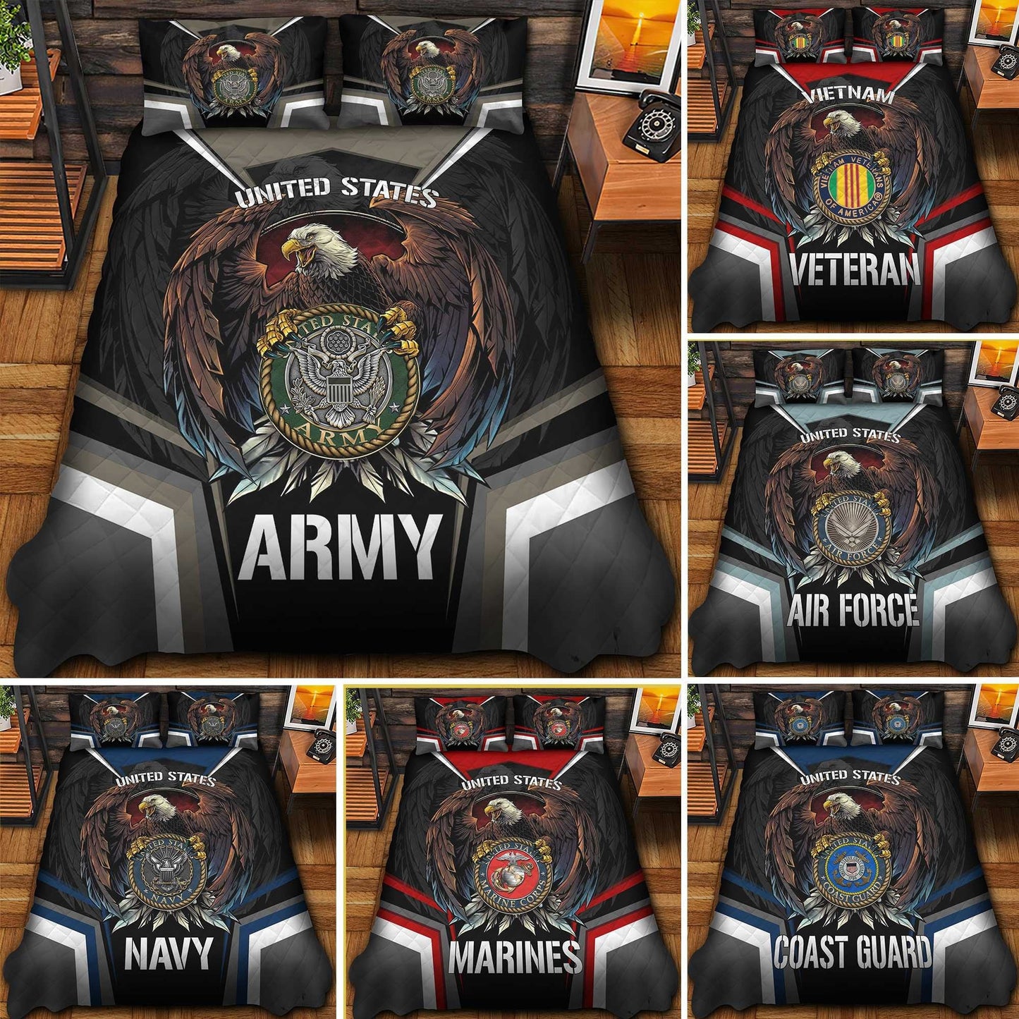 U.S. Veteran Eagle Bedding Set | Patriotic Gift