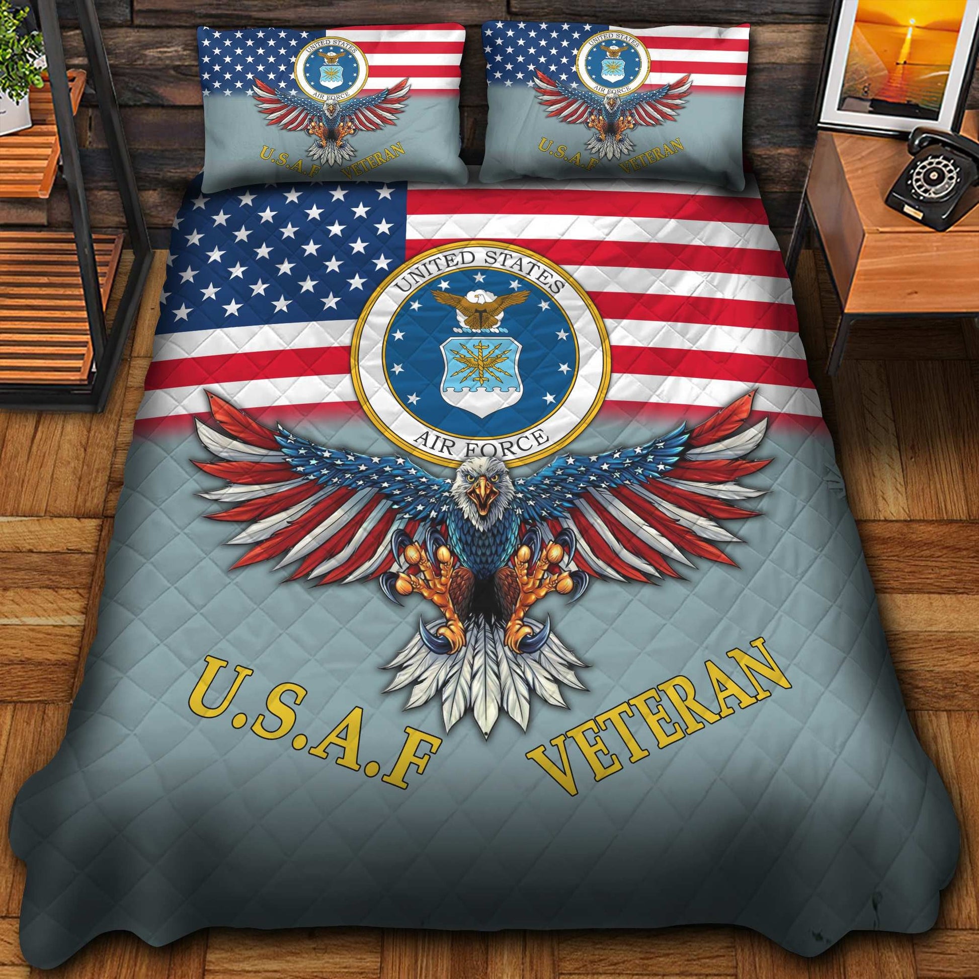 U.S. Veteran Bedding Set huda240903 | Patriotic Gift