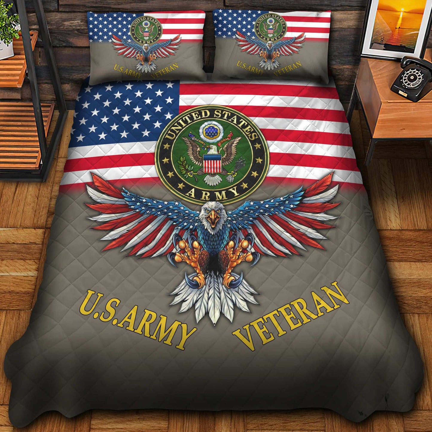 U.S. Veteran Bedding Set huda240903 | Patriotic Gift