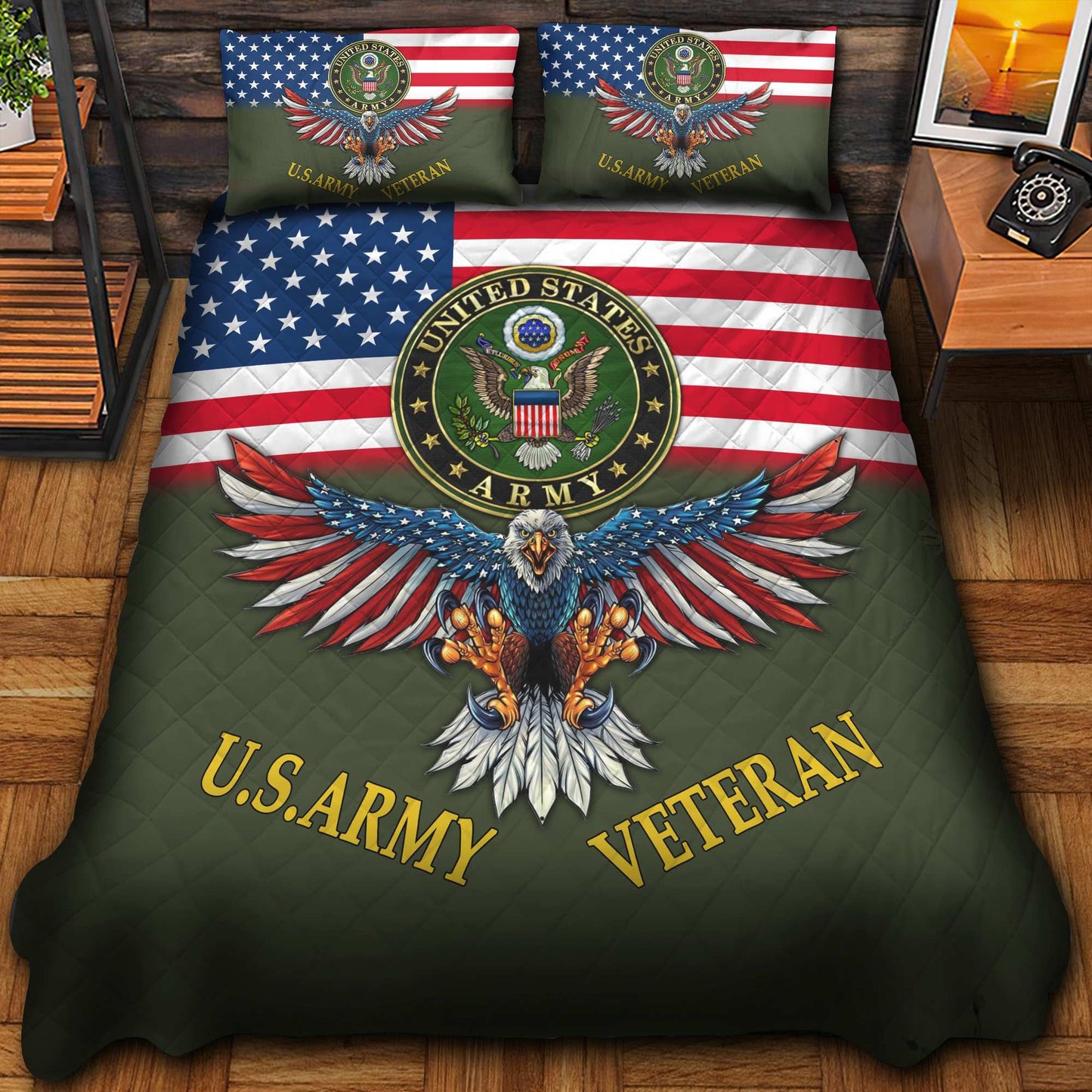 U.S. Veteran Bedding Set huda240903 | Patriotic Gift