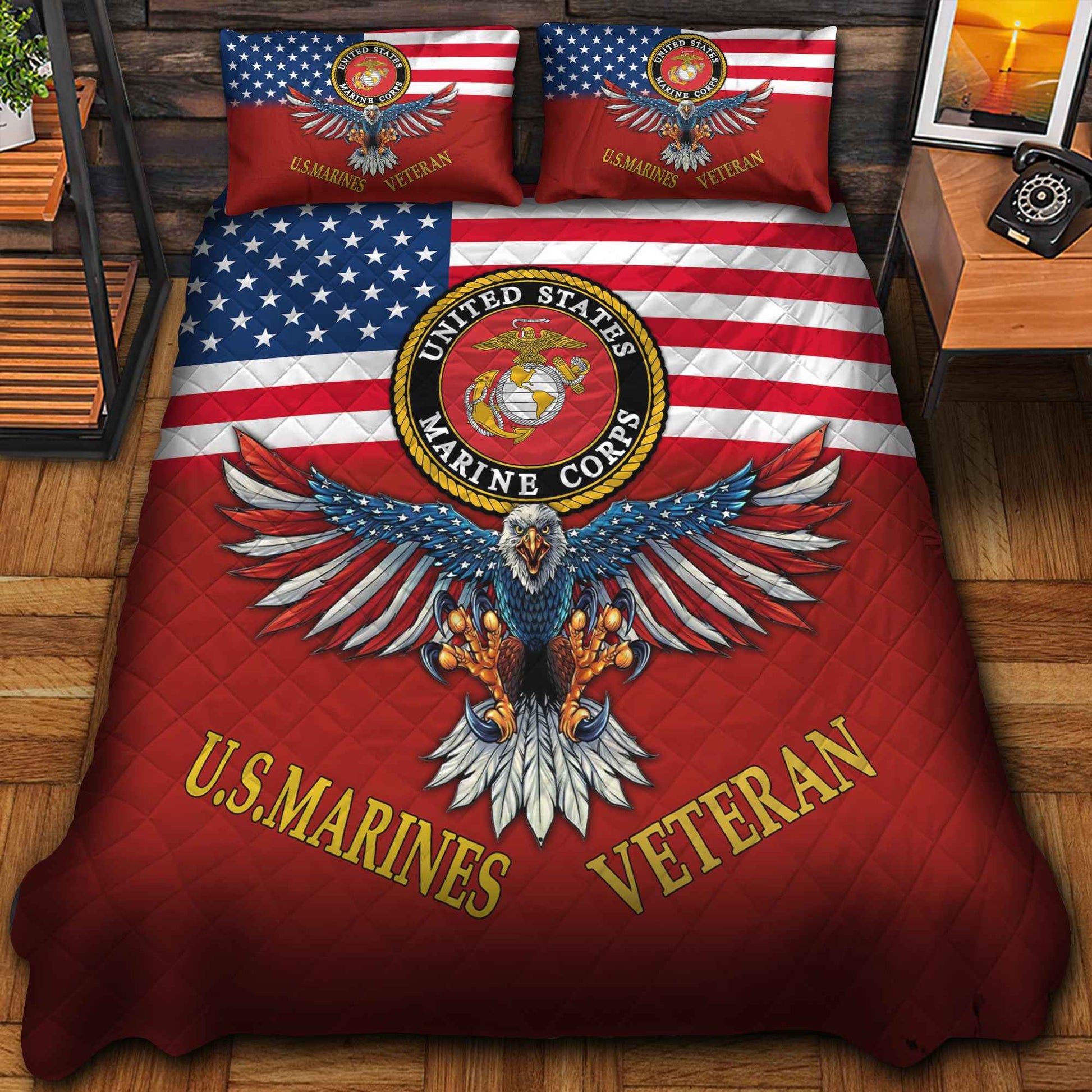 U.S. Veteran Bedding Set huda240903 | Patriotic Gift