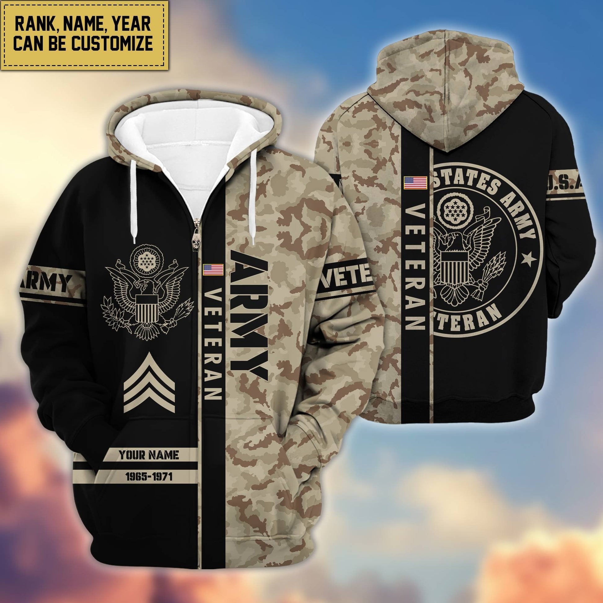 U.S. Veteran Zip Hoodie HB141203 | Patriotic Gift