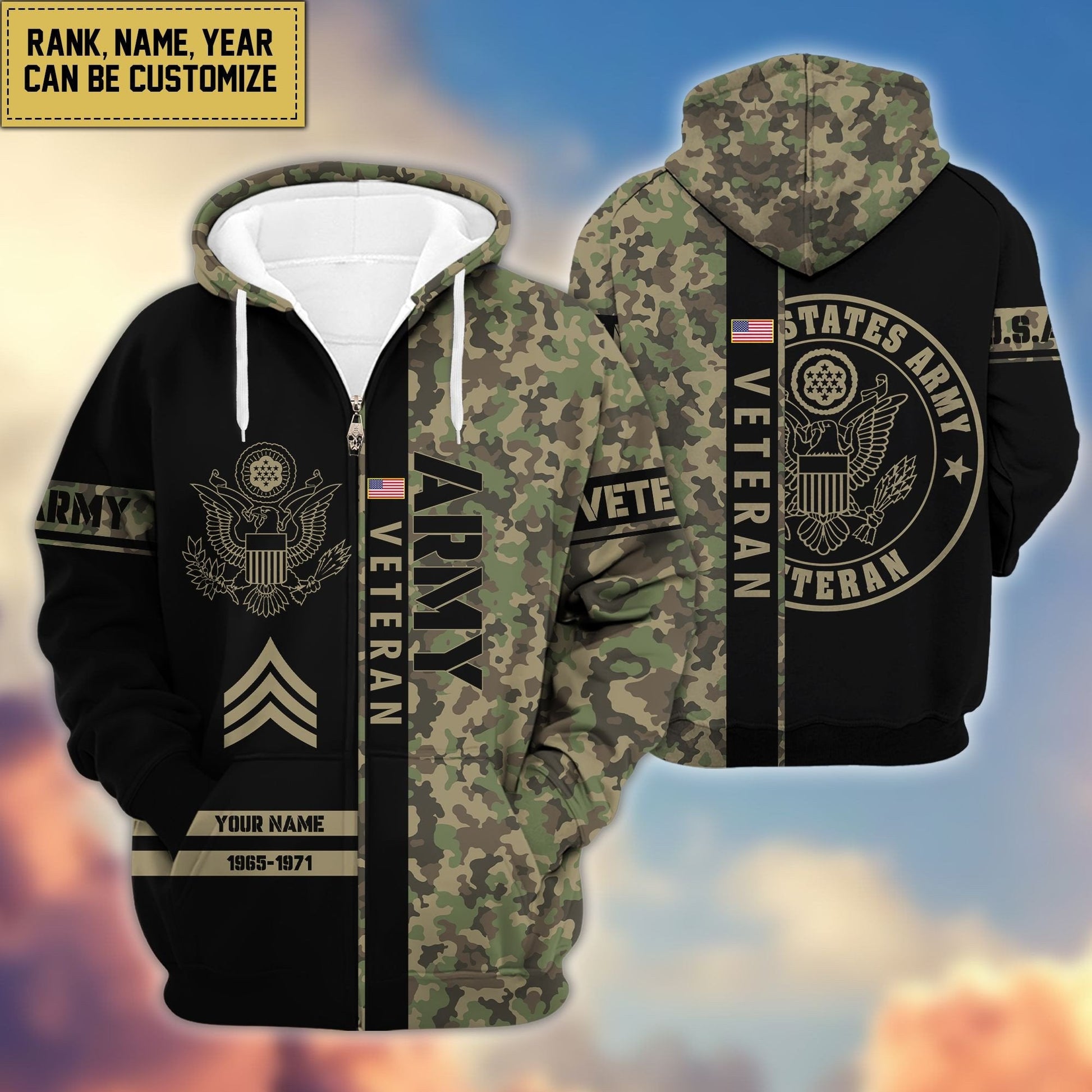 U.S. Veteran Zip Hoodie HB141203 | Patriotic Gift