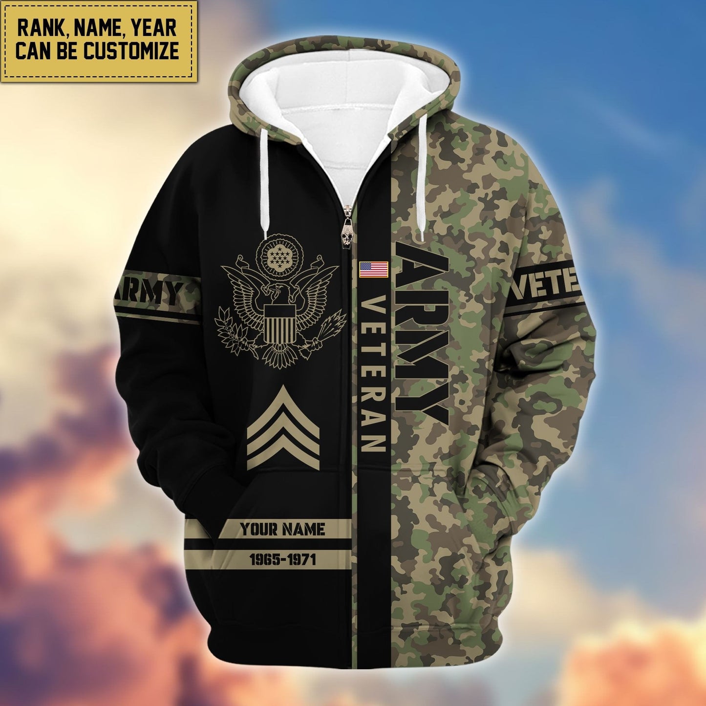U.S. Veteran Zip Hoodie HB141203 | Patriotic Gift