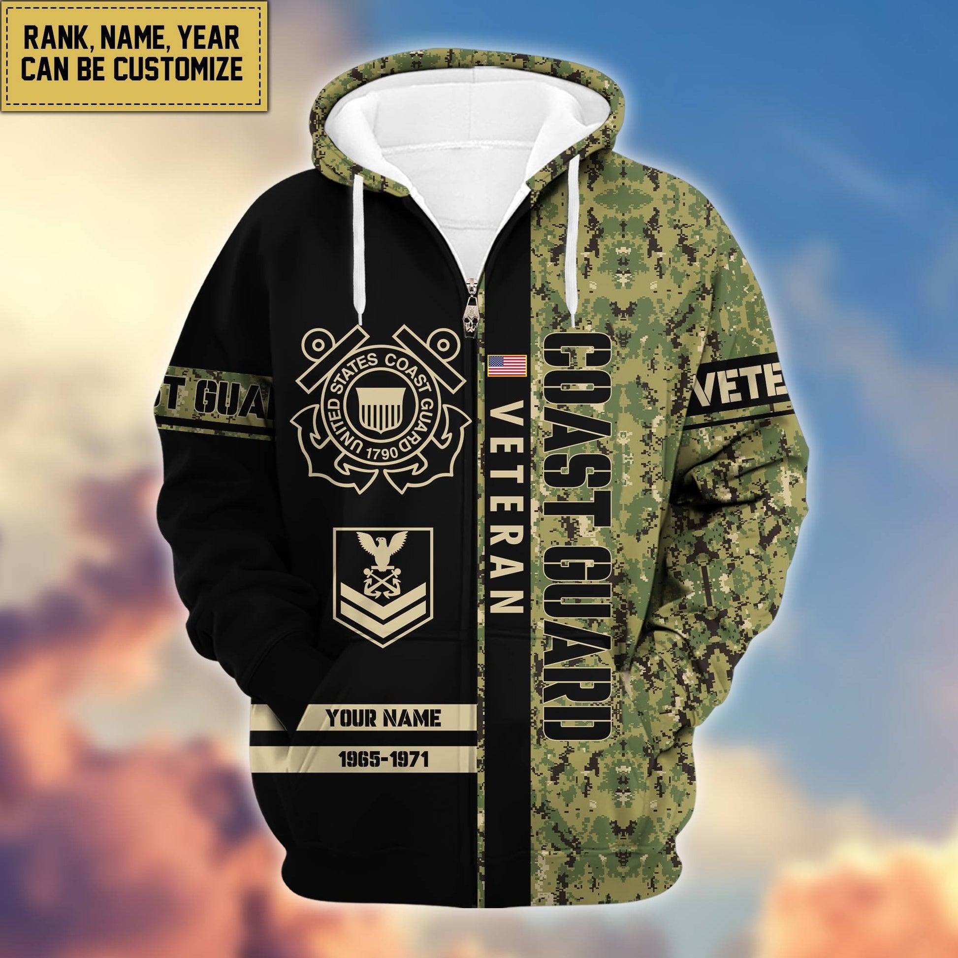 U.S. Veteran Zip Hoodie HB141203 | Patriotic Gift