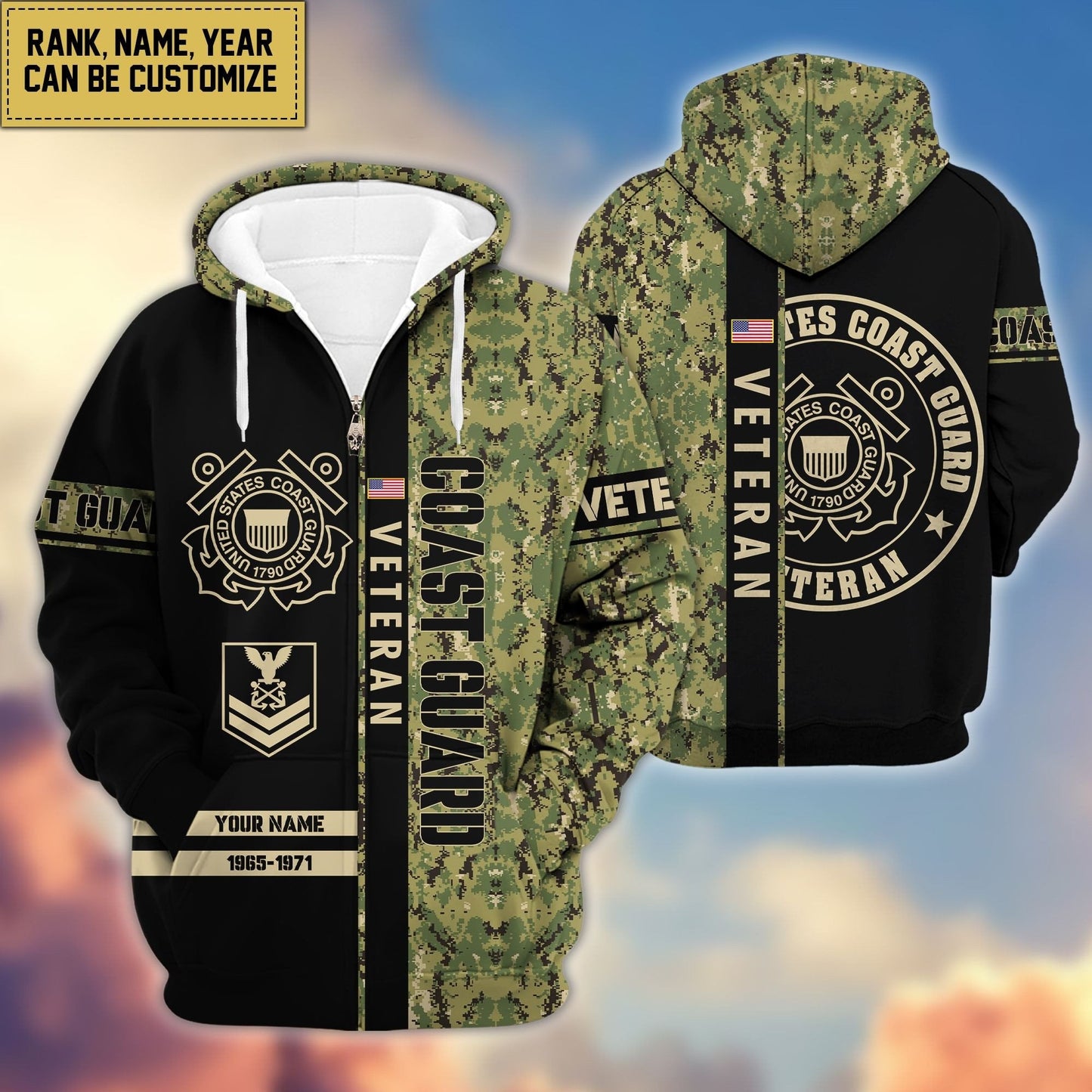 U.S. Veteran Zip Hoodie HB141203 | Patriotic Gift