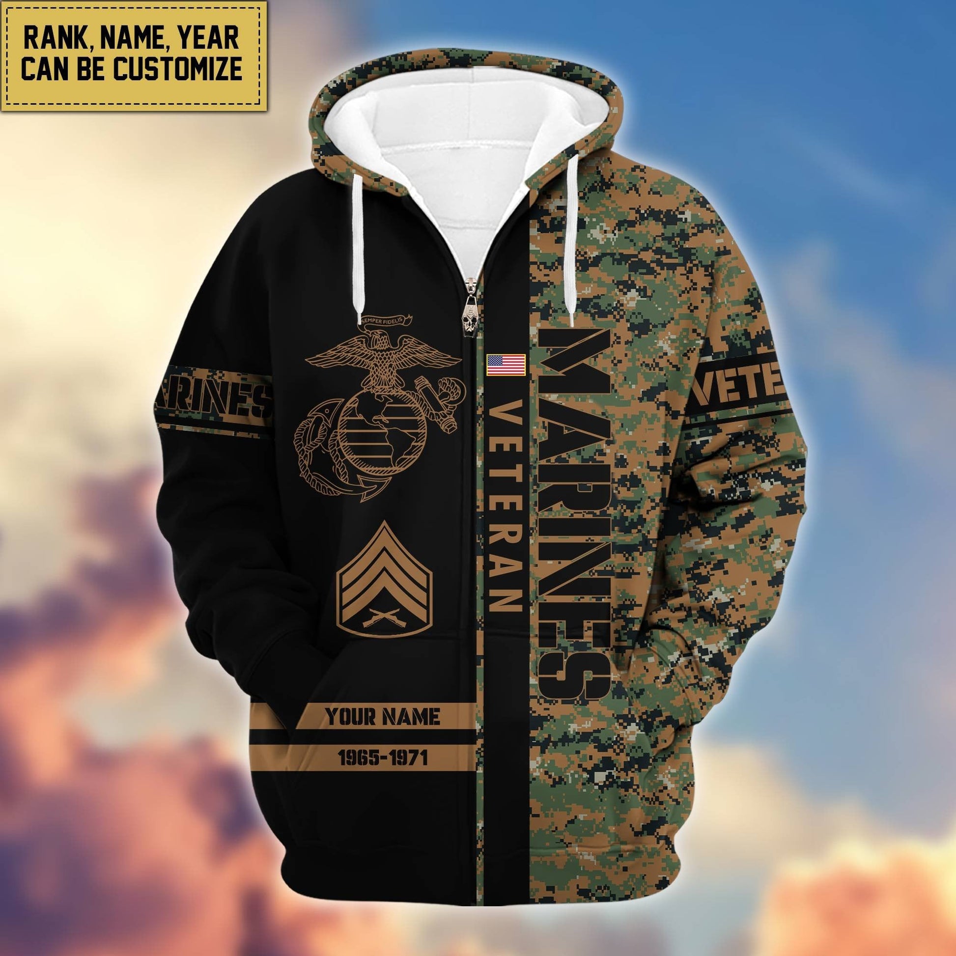 U.S. Veteran Zip Hoodie HB141203 | Patriotic Gift
