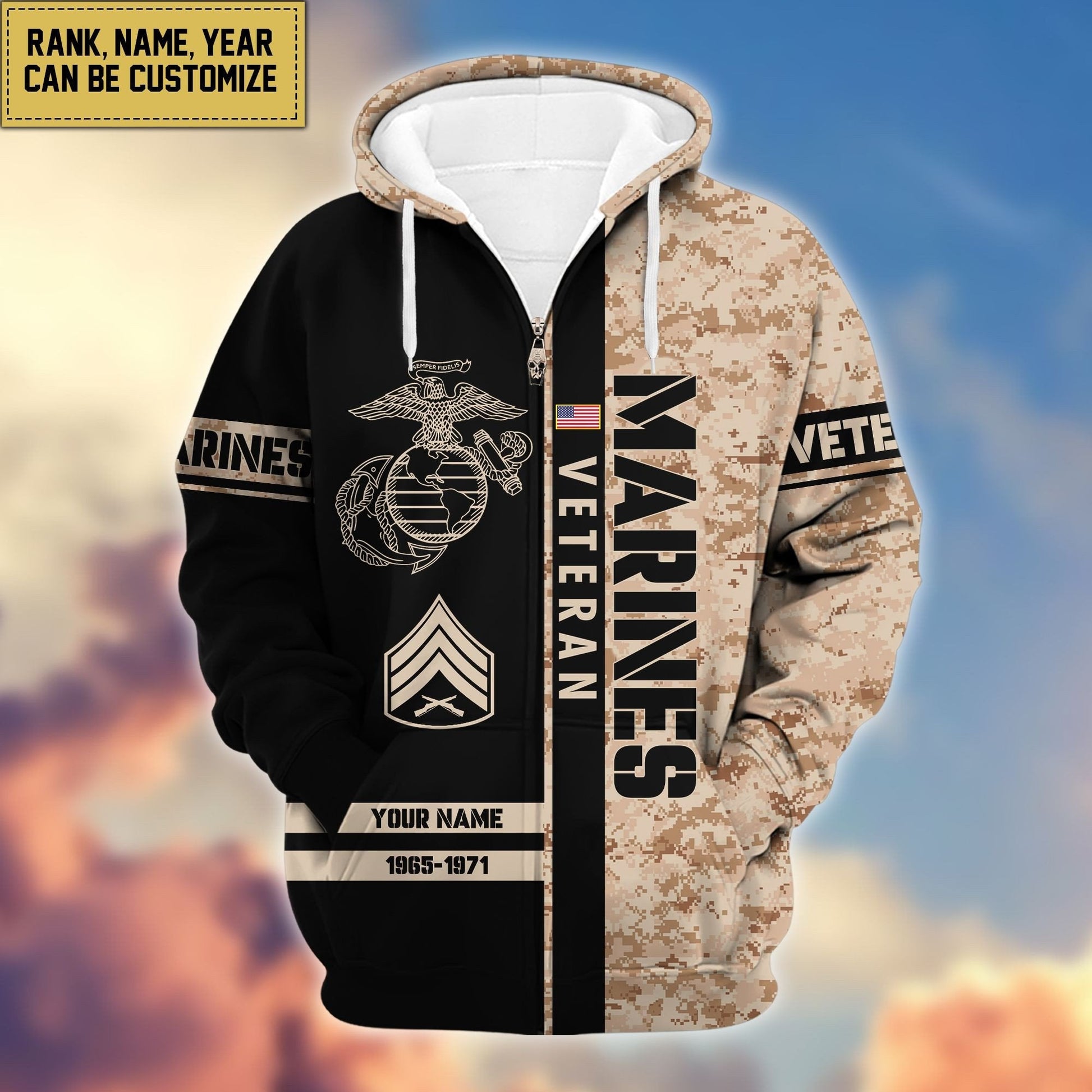 U.S. Veteran Zip Hoodie HB141203 | Patriotic Gift