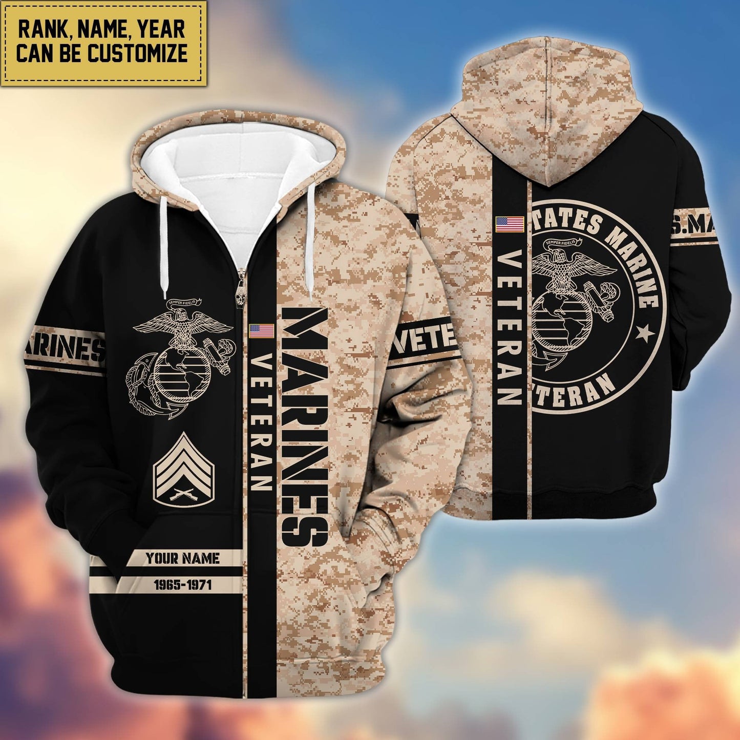 U.S. Veteran Zip Hoodie HB141203 | Patriotic Gift