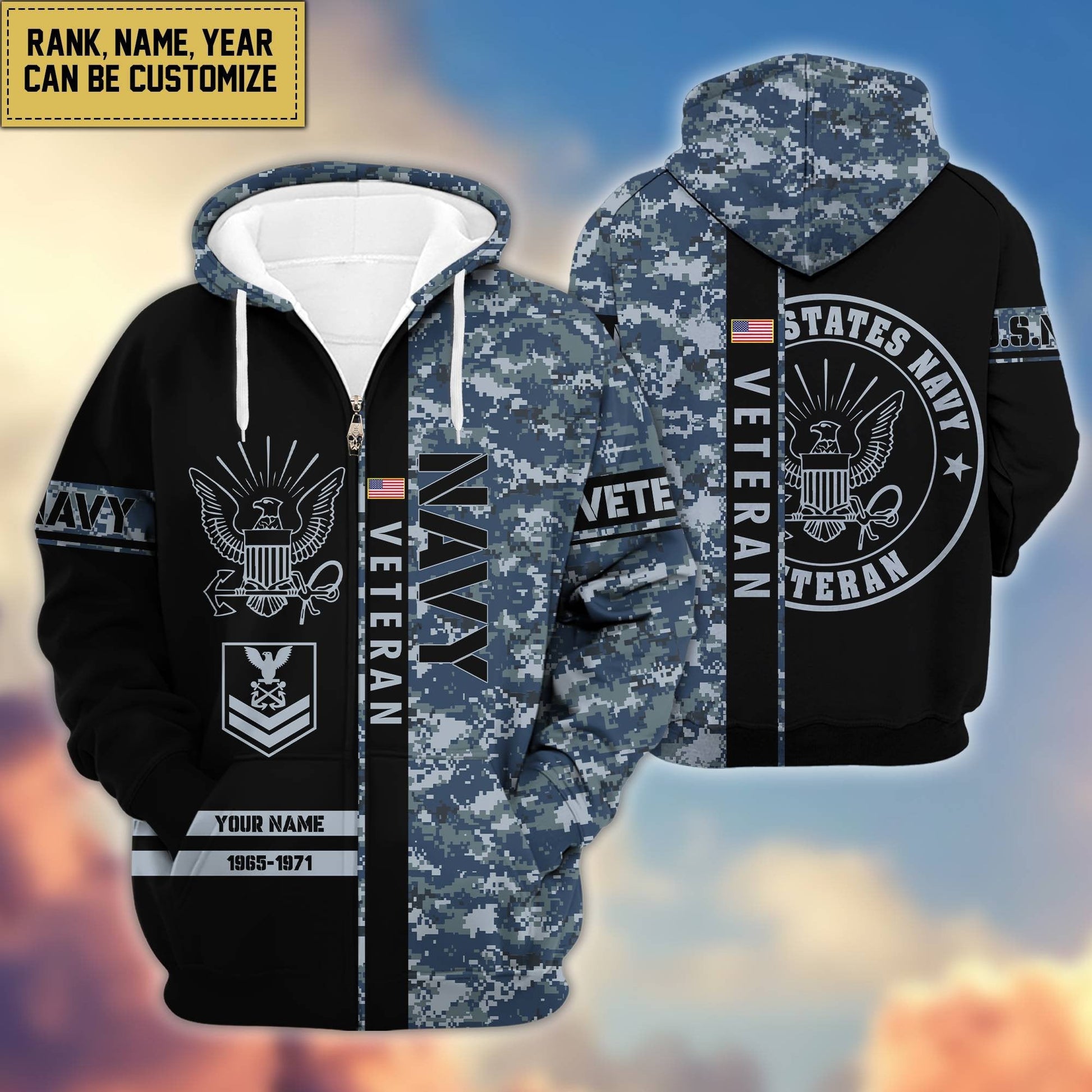 U.S. Veteran Zip Hoodie HB141203 | Patriotic Gift